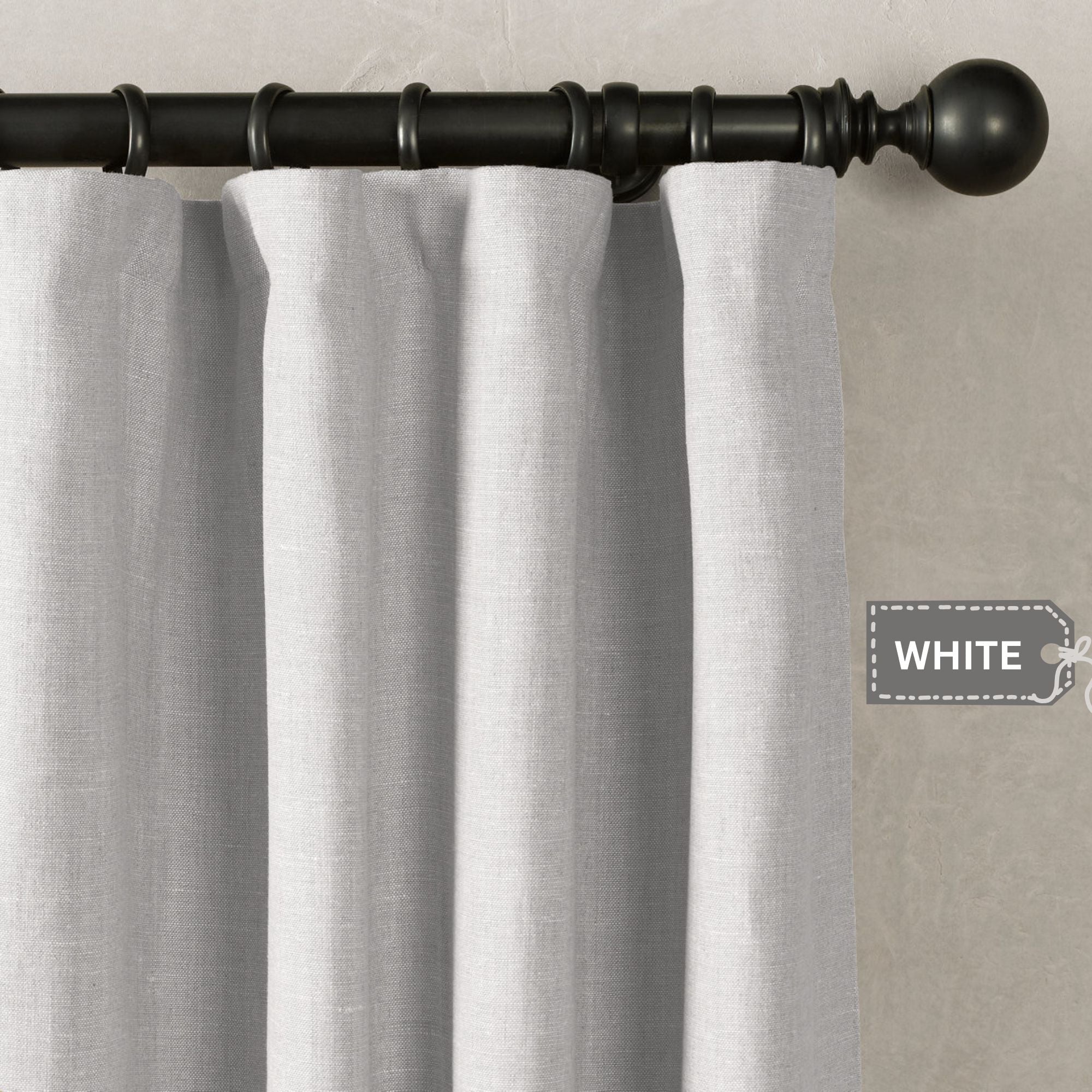 Heavyweight Belgian Linen Curtains - 290gsm Flax Linen - Rod Pocket, Grommet, Tab Top & More - Standard Sizes & Made to Measure in the UK-3