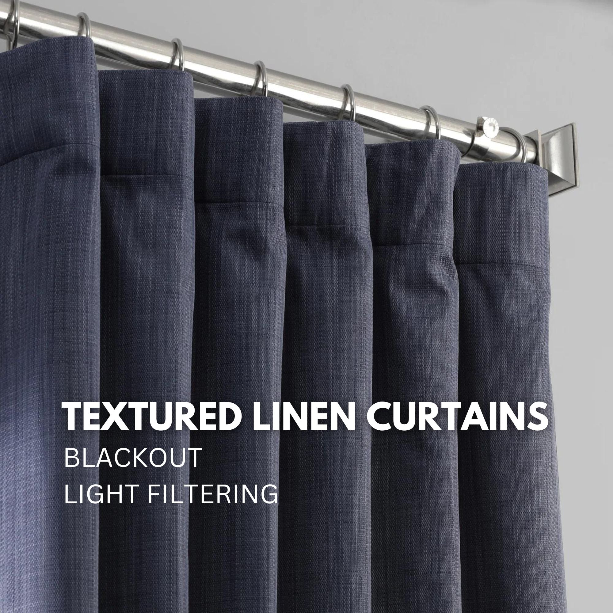 Textured Linen Curtains | Blackout / Light Filtering | Custom Made Curtains | Multiple Heading Styles-0