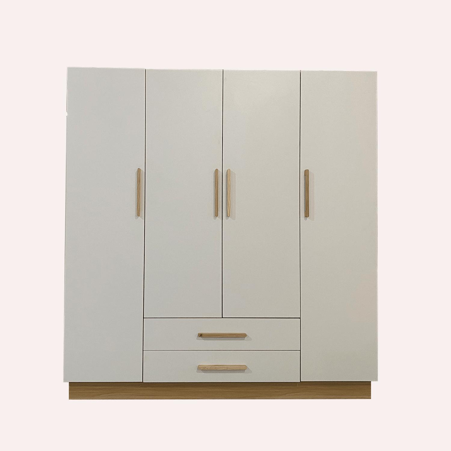 Large Capacity Wooden Armoire Wardrobe Closet with 4 Doors, 2 Drawers & Shelves | White Tall Clothes Storage Cabinet - PRHOMZ