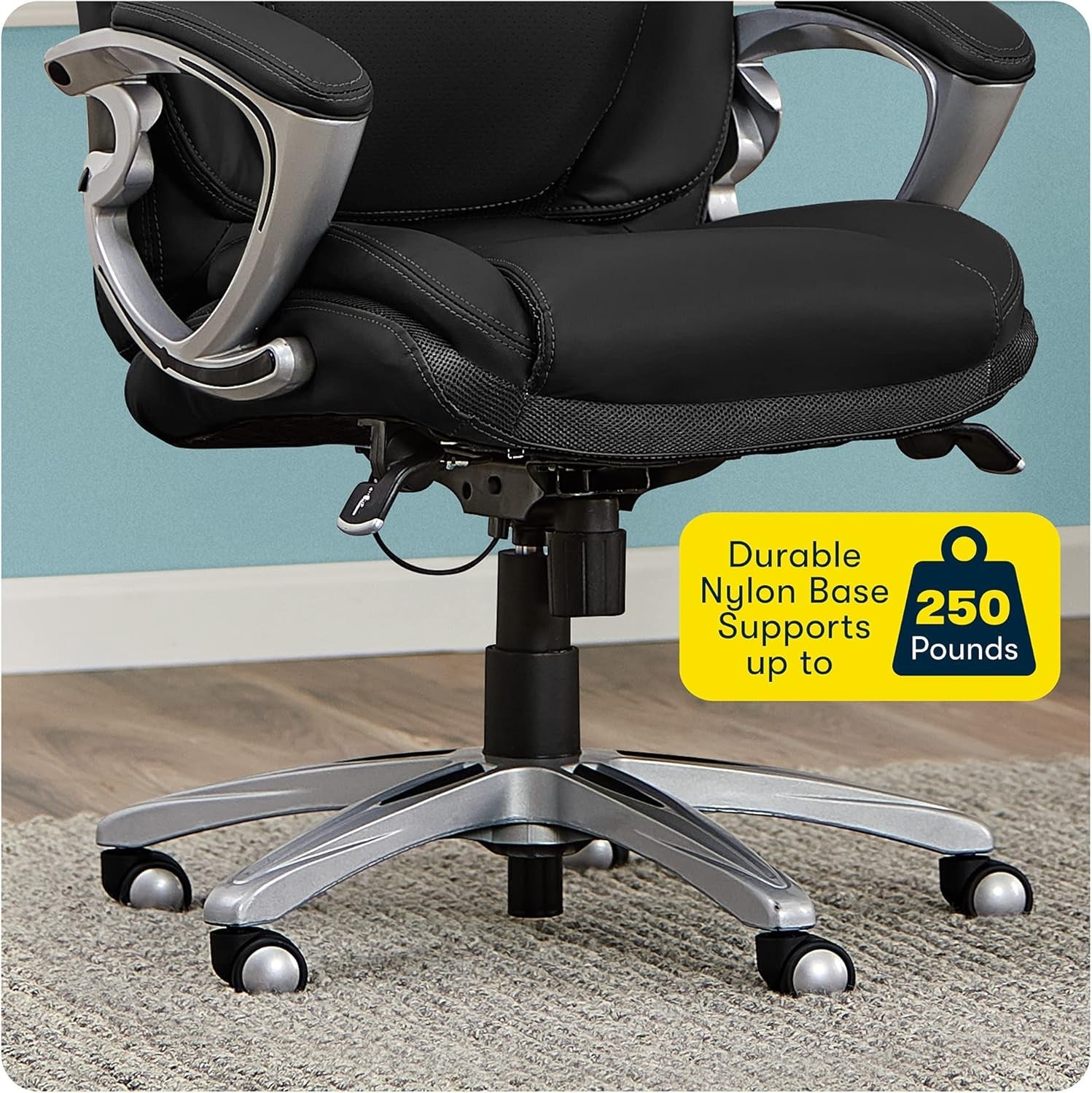 Black Executive Office Chair With Air Lumbar Technology