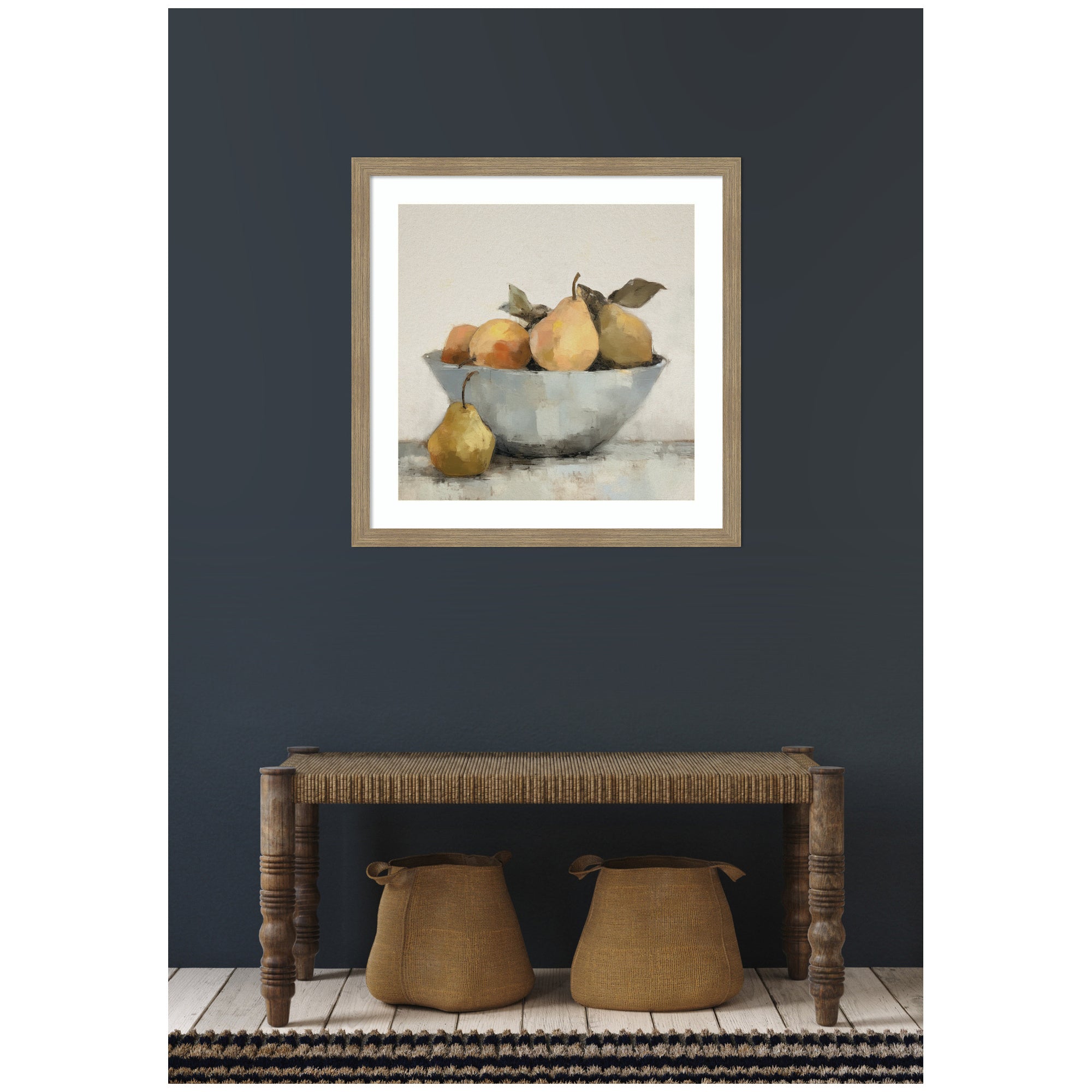 Framed Art Still Life Fruit In A Bowl Vintage Style by The Creative Bunch Studio