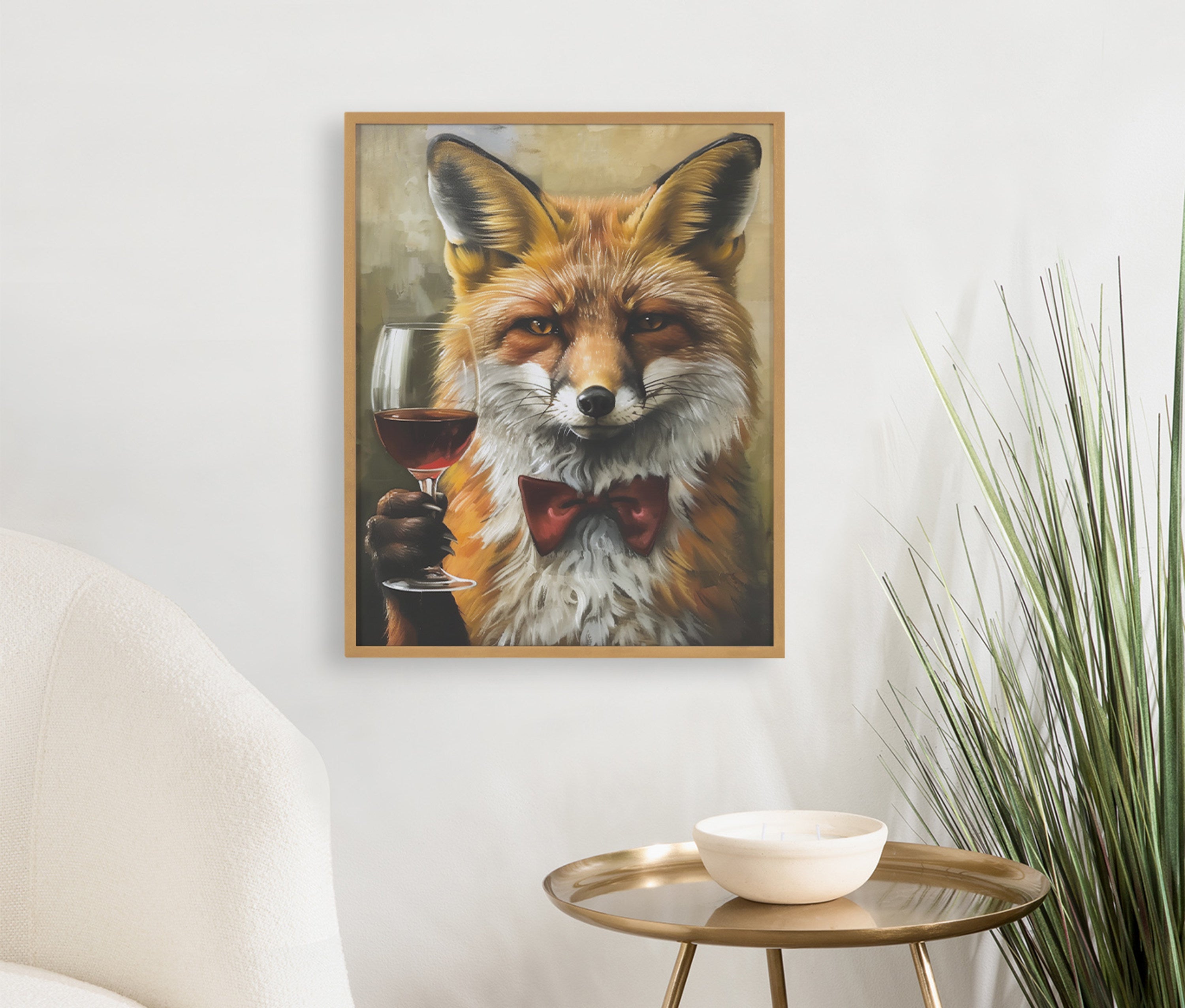 Gallery Traditional Fox Wine Tasting Print by The Creative Bunch Studio