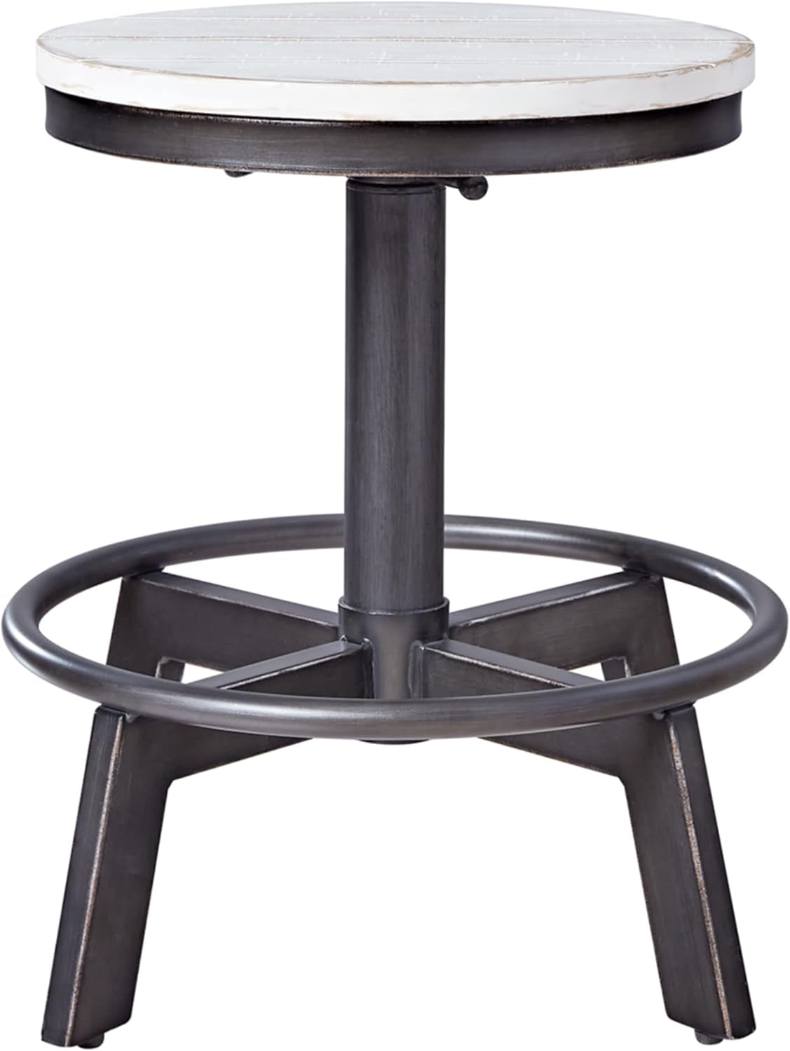 Torjin Industrial Adjustable Height Bar Stool Set White And Black
