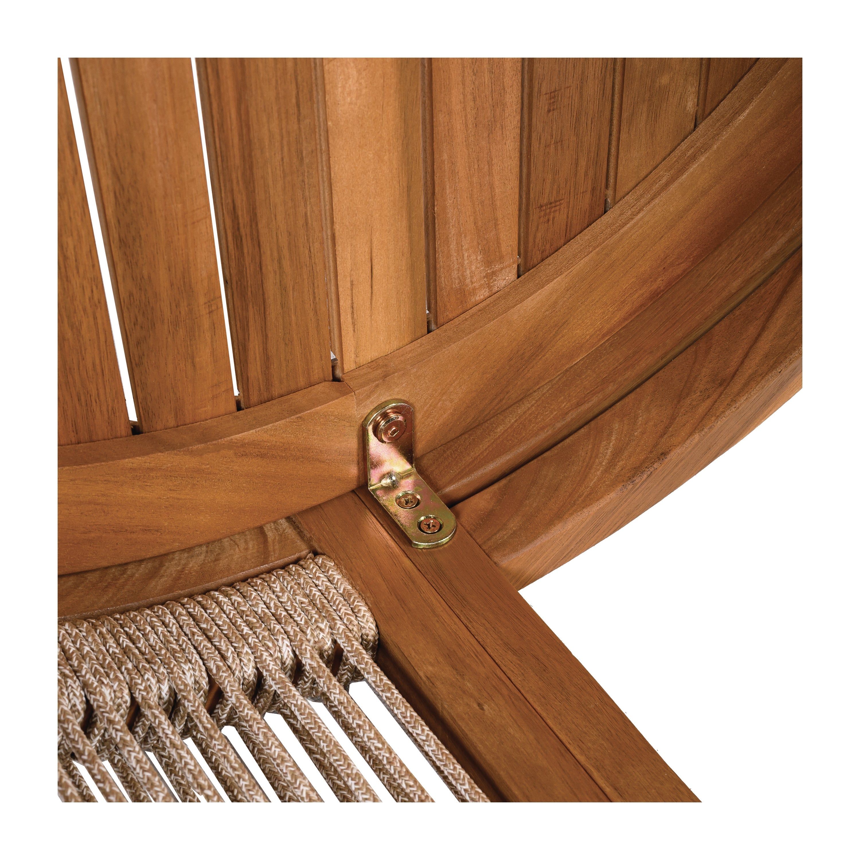 27.95" Acacia Wood Outdoor Coffee Table with Handwoven Rope Accent