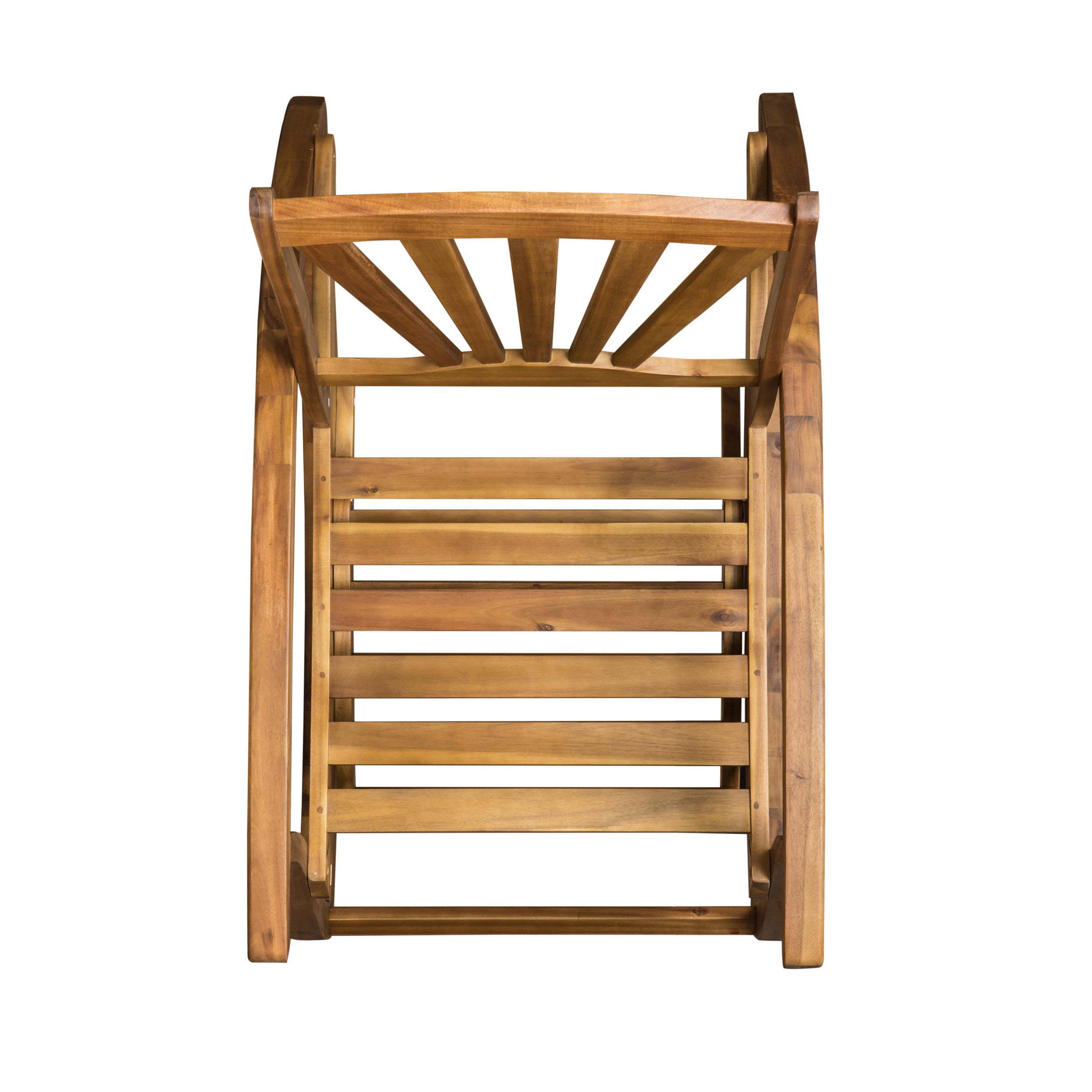 Outdoor Acacia Wood Rocking Chair with Retractable Foot Panel