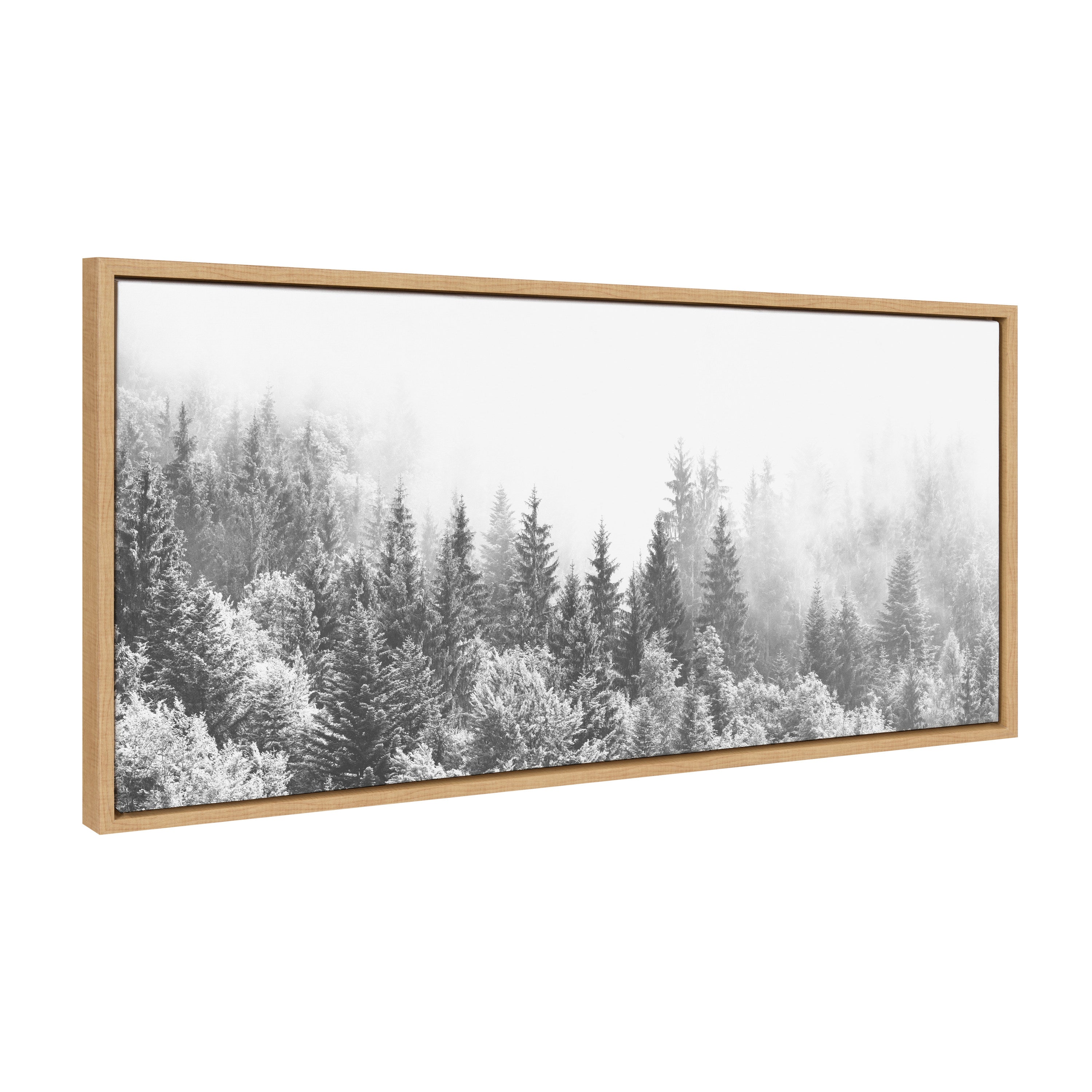 Sylvie Forest On A Foggy Day BW Framed Canvas by The Creative Bunch Studio