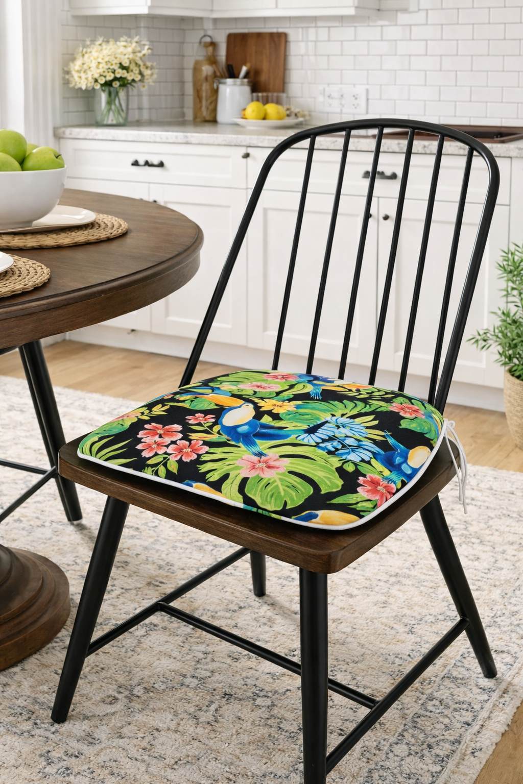 Outdoor Patio Chair Cushions, Water-Repellent U-Shape Thick Foam Seat Cushions with Ties