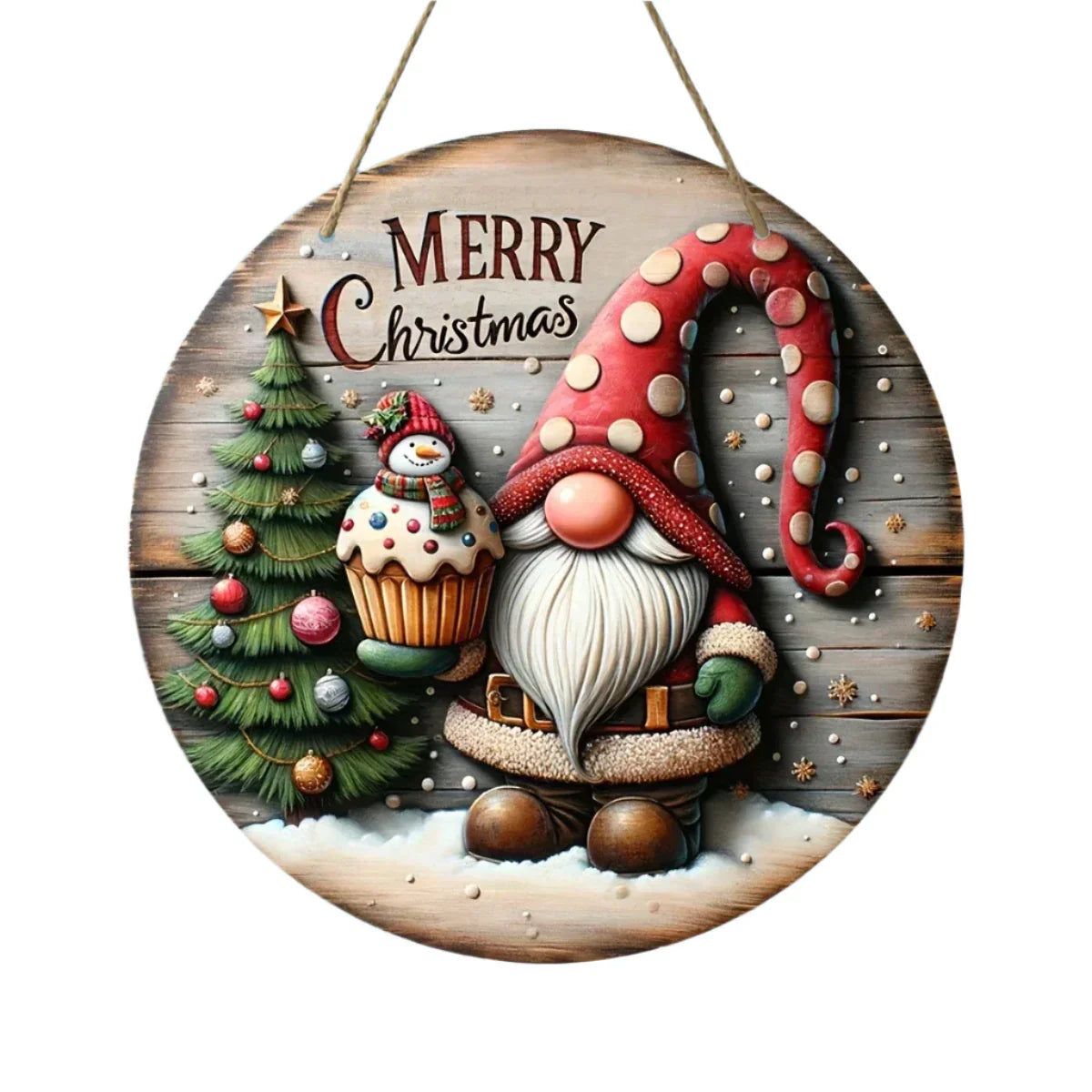 Wooden Merry Christmas Hanging Decoration-0