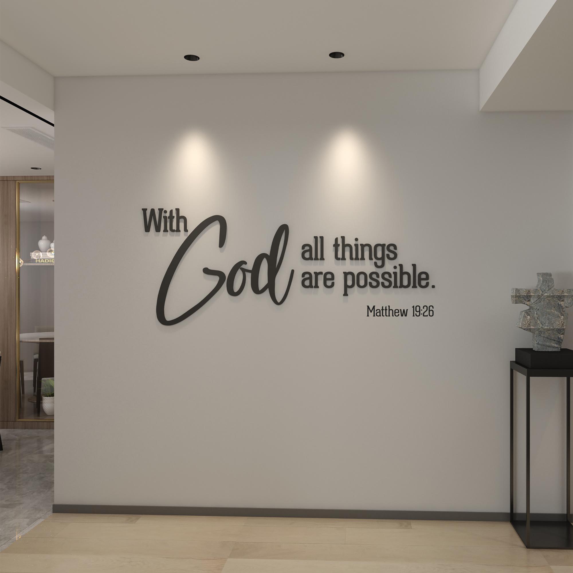 With God All Things 3D Wall Sign - PRHOMZ