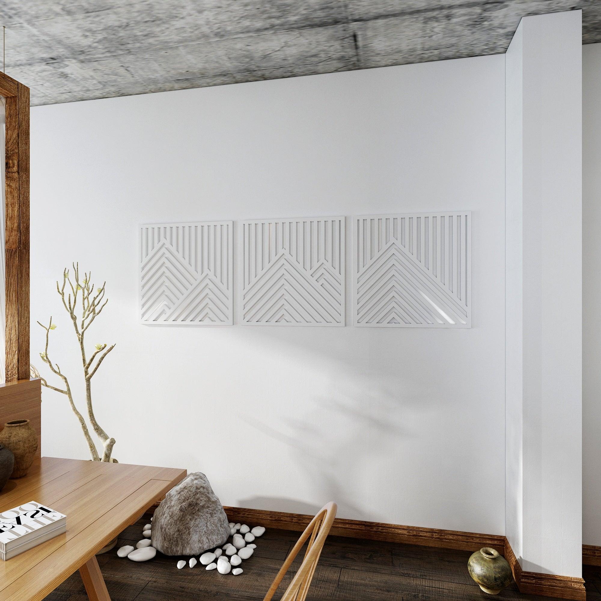 Triptych Mountains 3D Wall Art - PRHOMZ