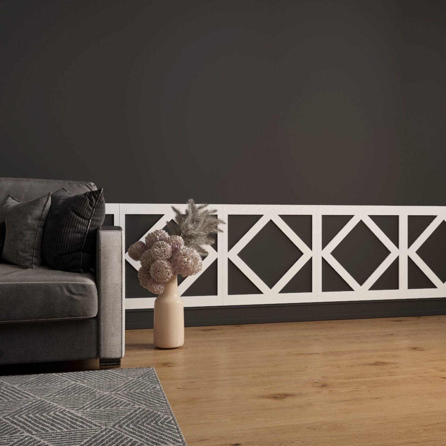 Geometric Wainscot 3D Wall Panels - PRHOMZ