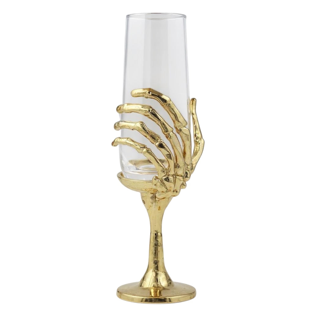 Set of 4 - Champagne Glasses | Cocktail Glasses | Halloween Glasses | Statement Barware | Gold, Antique or Silver Finish-0