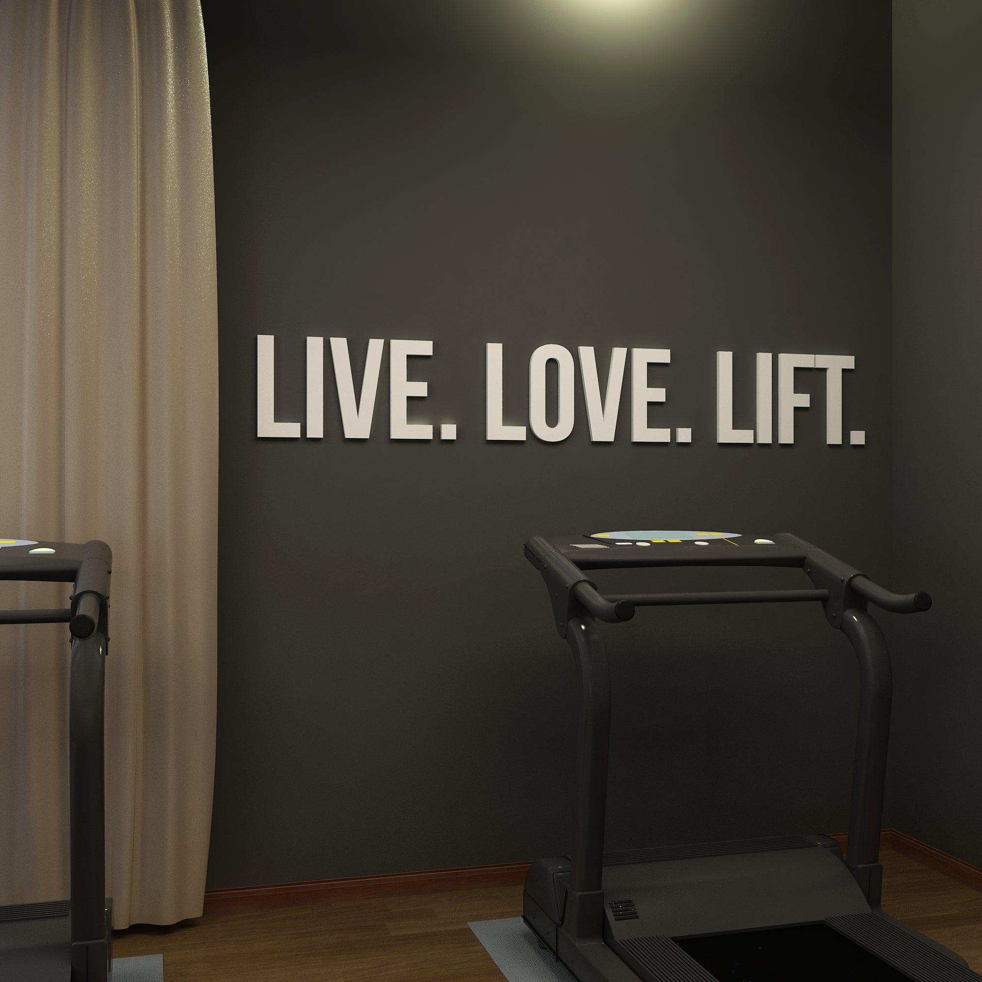 Live, Love, Lift 3D Gym Decor - PRHOMZ