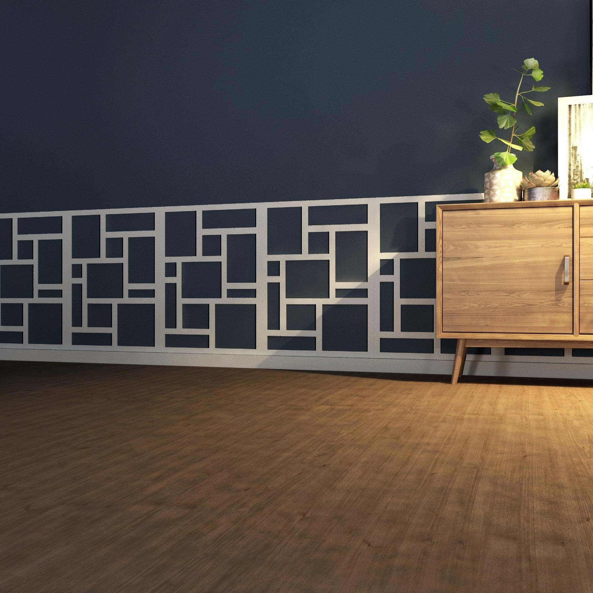 Wainscot Cubism Wall Panels - PRHOMZ