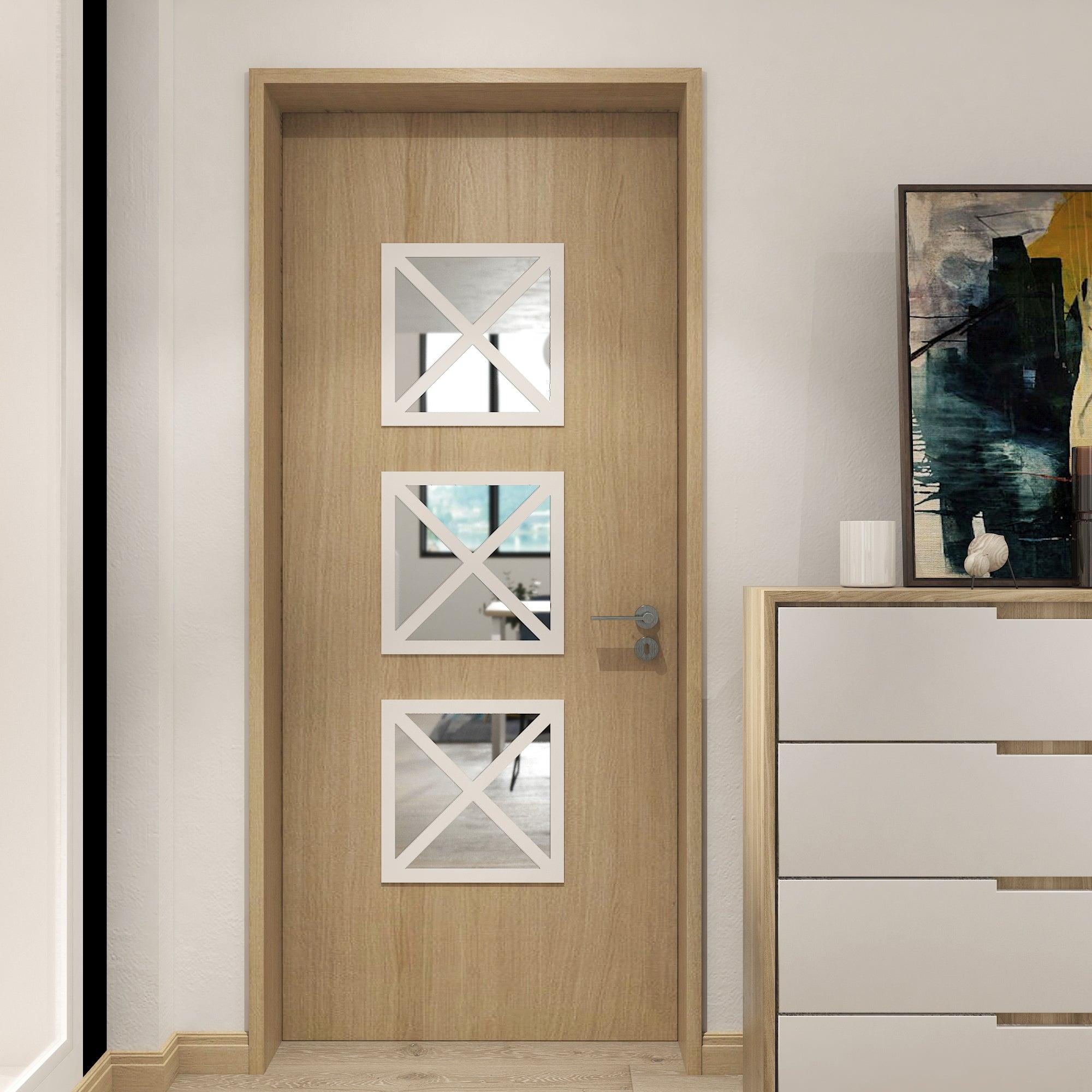 Almada Squares PVC and Mirror Door Panels - PRHOMZ