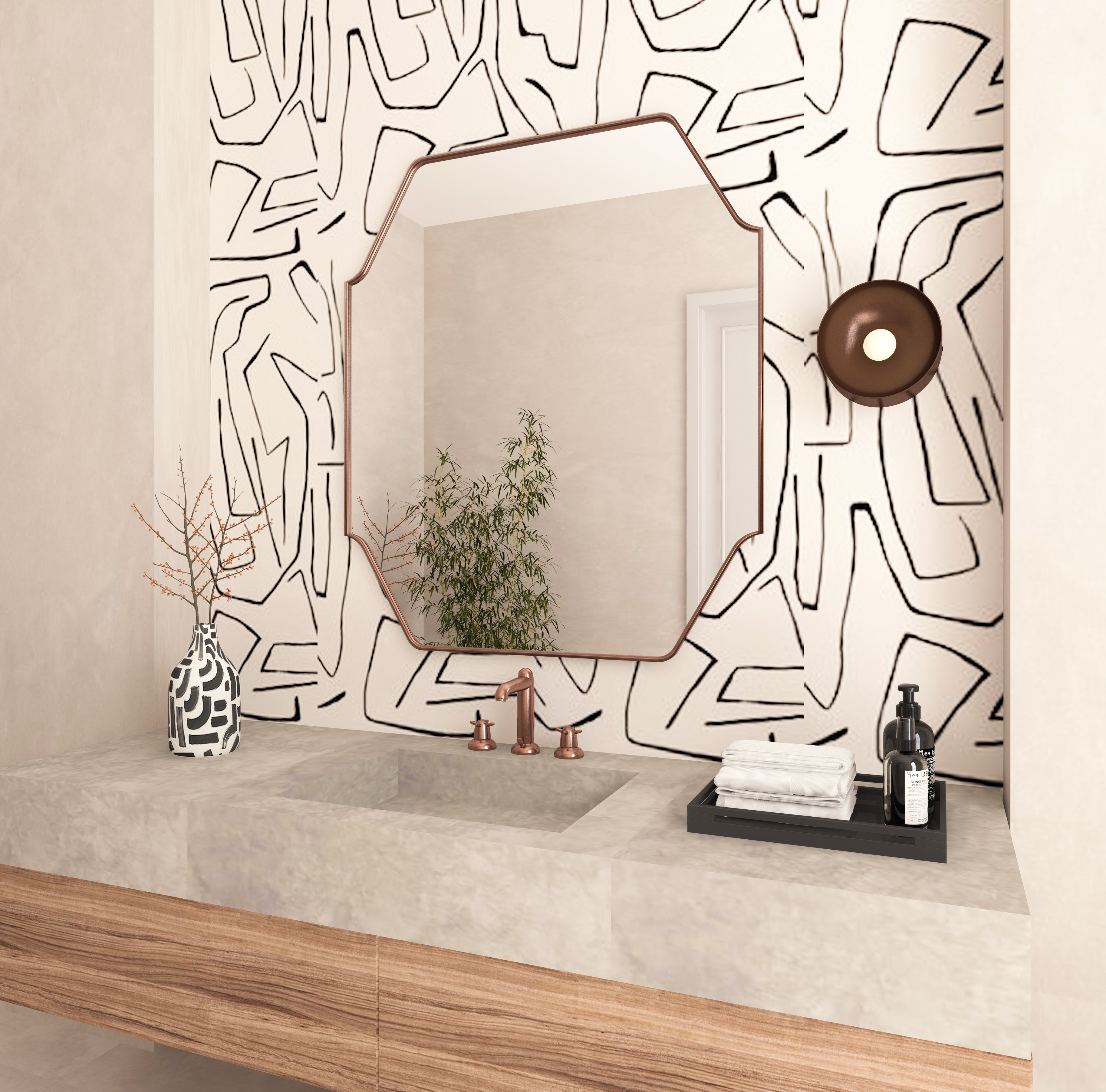 Architectural Unique Mirror Asymmetrical Wall Mirror