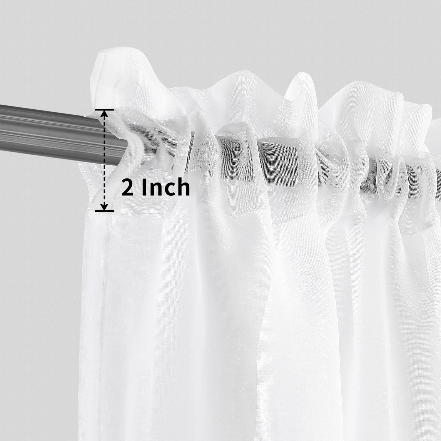 DWCN Rod Pocket Sheer Curtains, Set of 2 Panels-3