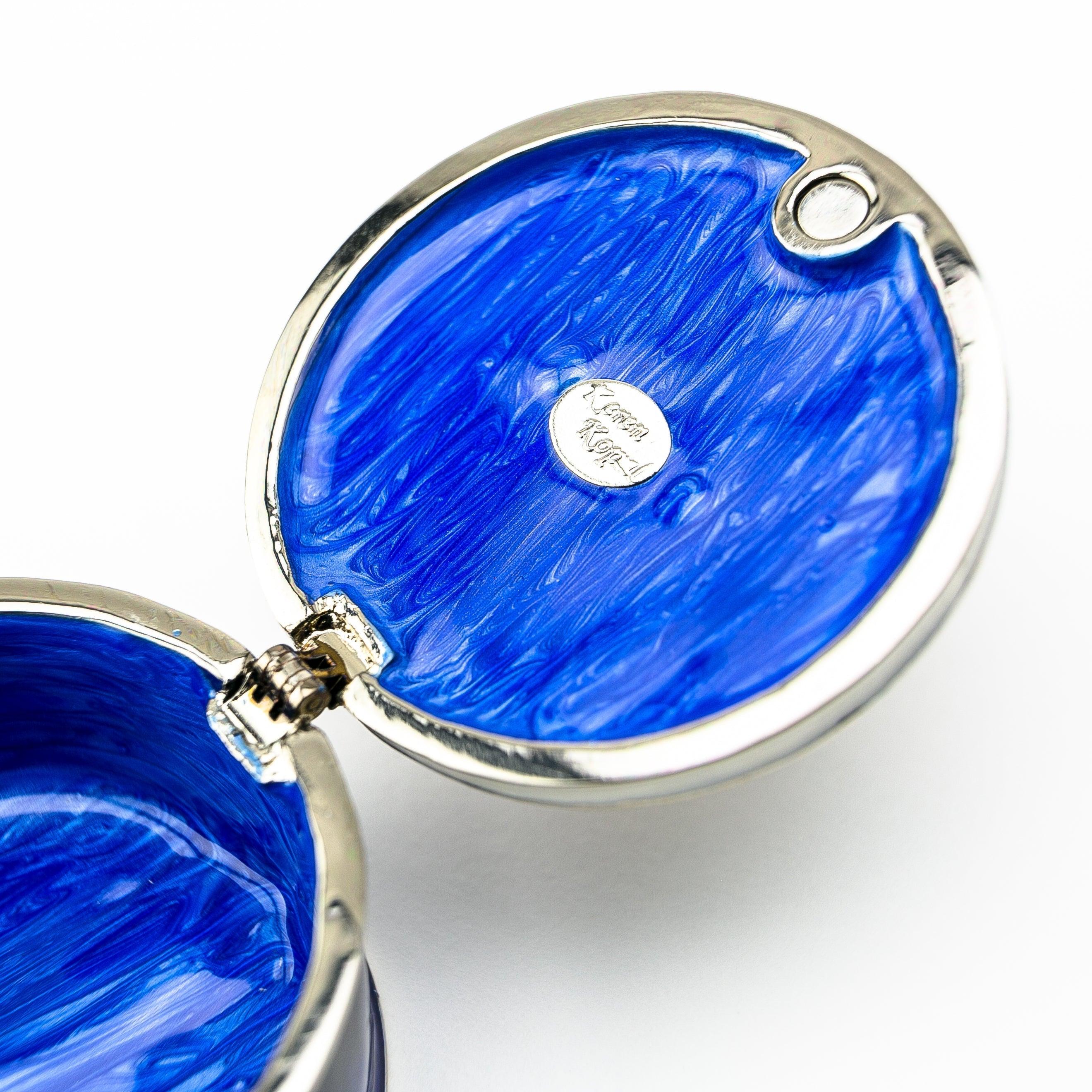 Gold Elephant on Blue Trinket Box - PRHOMZ