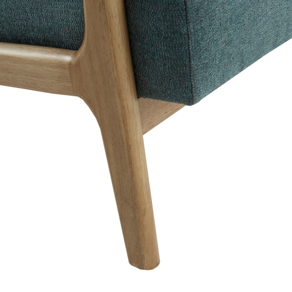 Mid-Century Modern Lounge Chair | Solid Rubberwood Frame with High-Density Foam & Textured Upholstery