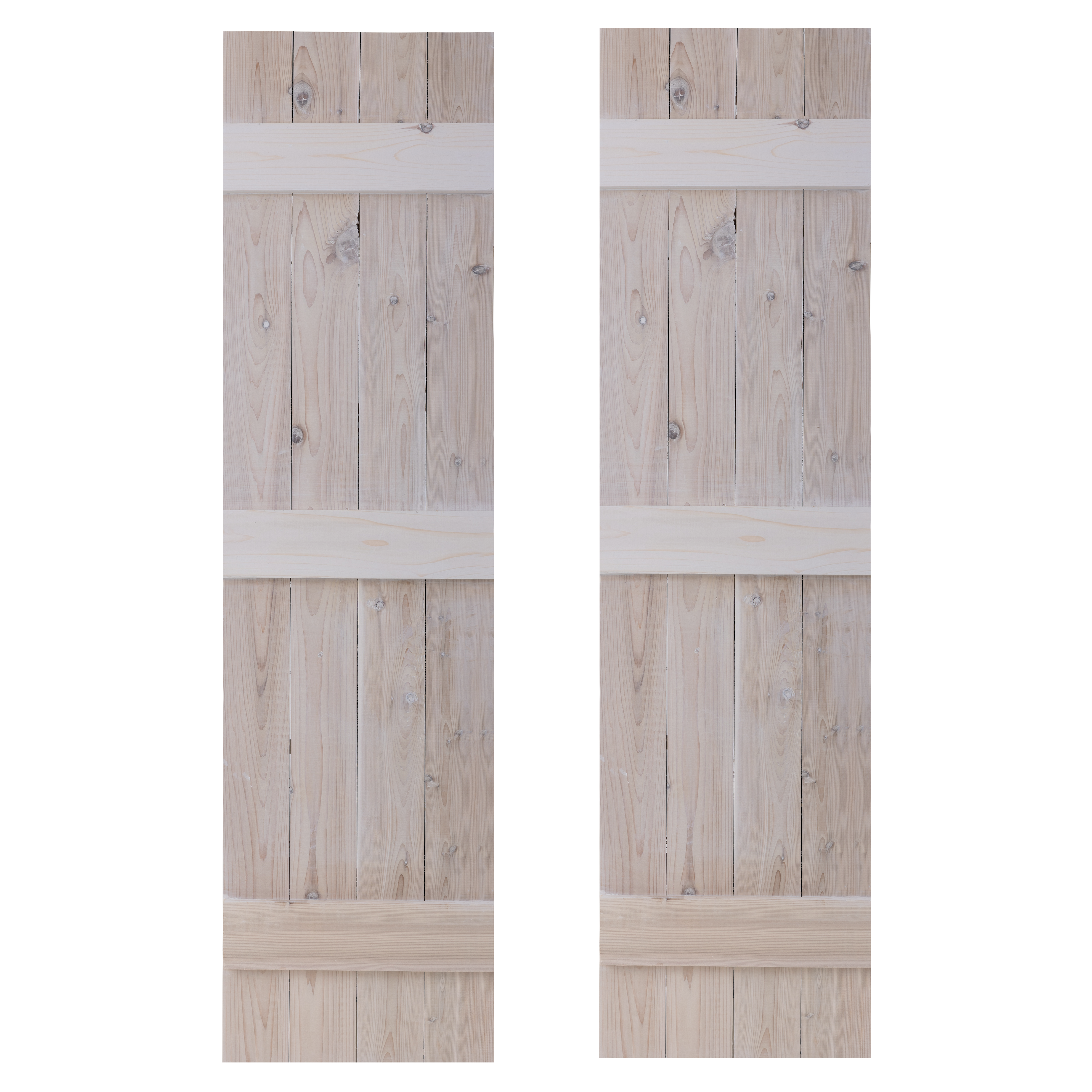 Traditional Board & Batten Exterior Wood Shutters - Cedar - Set of 2