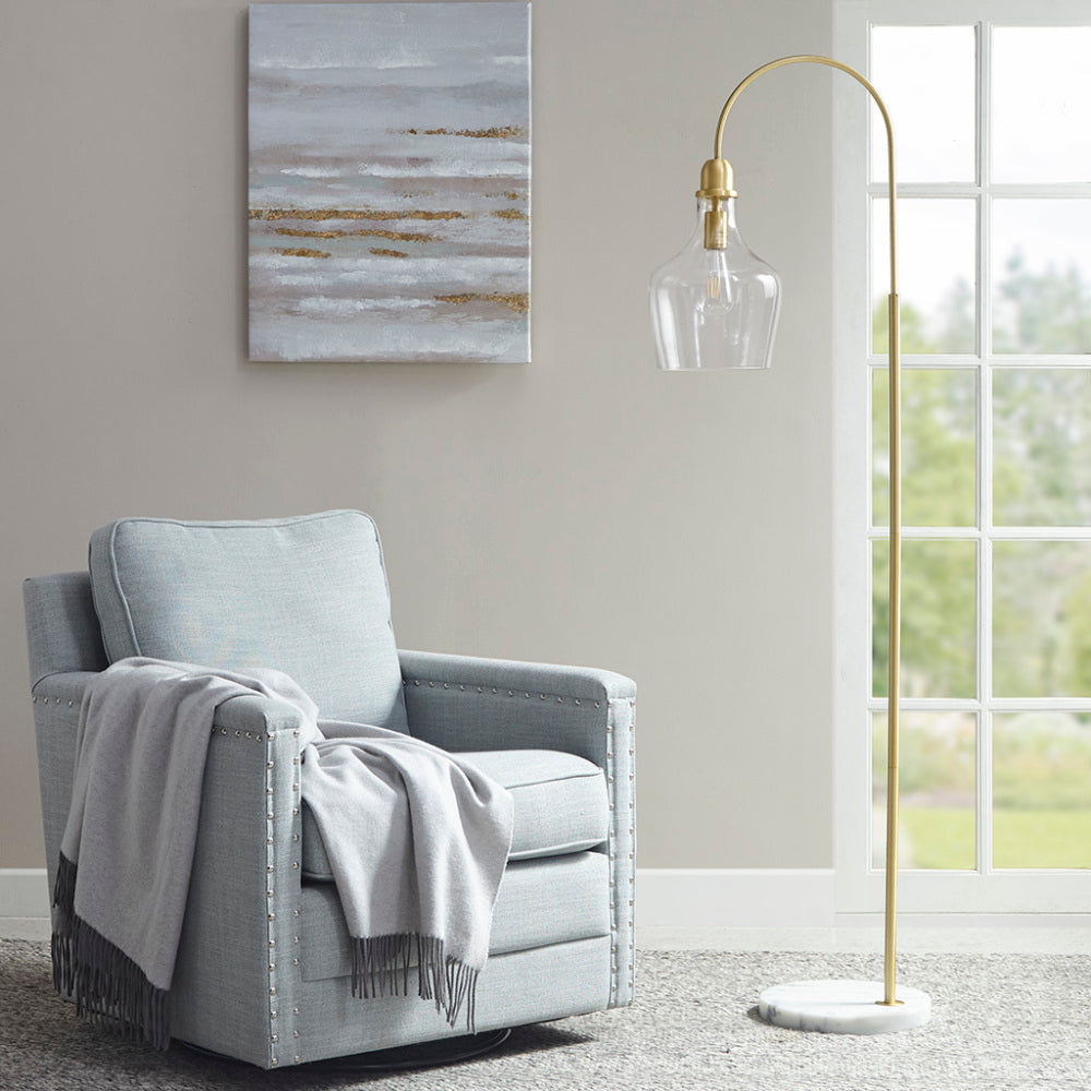 Bell Glass Pendant Light – Gold, Bronze or Silver Metal Base, Clear Glass Shade & Adjustable Cord | 9" Dia