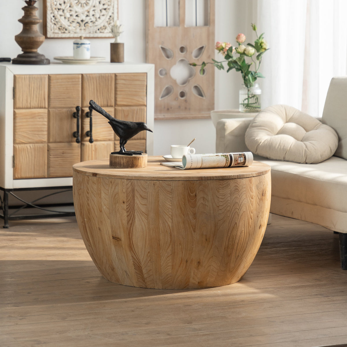 Vintage Style Bucket Shaped Coffee Table