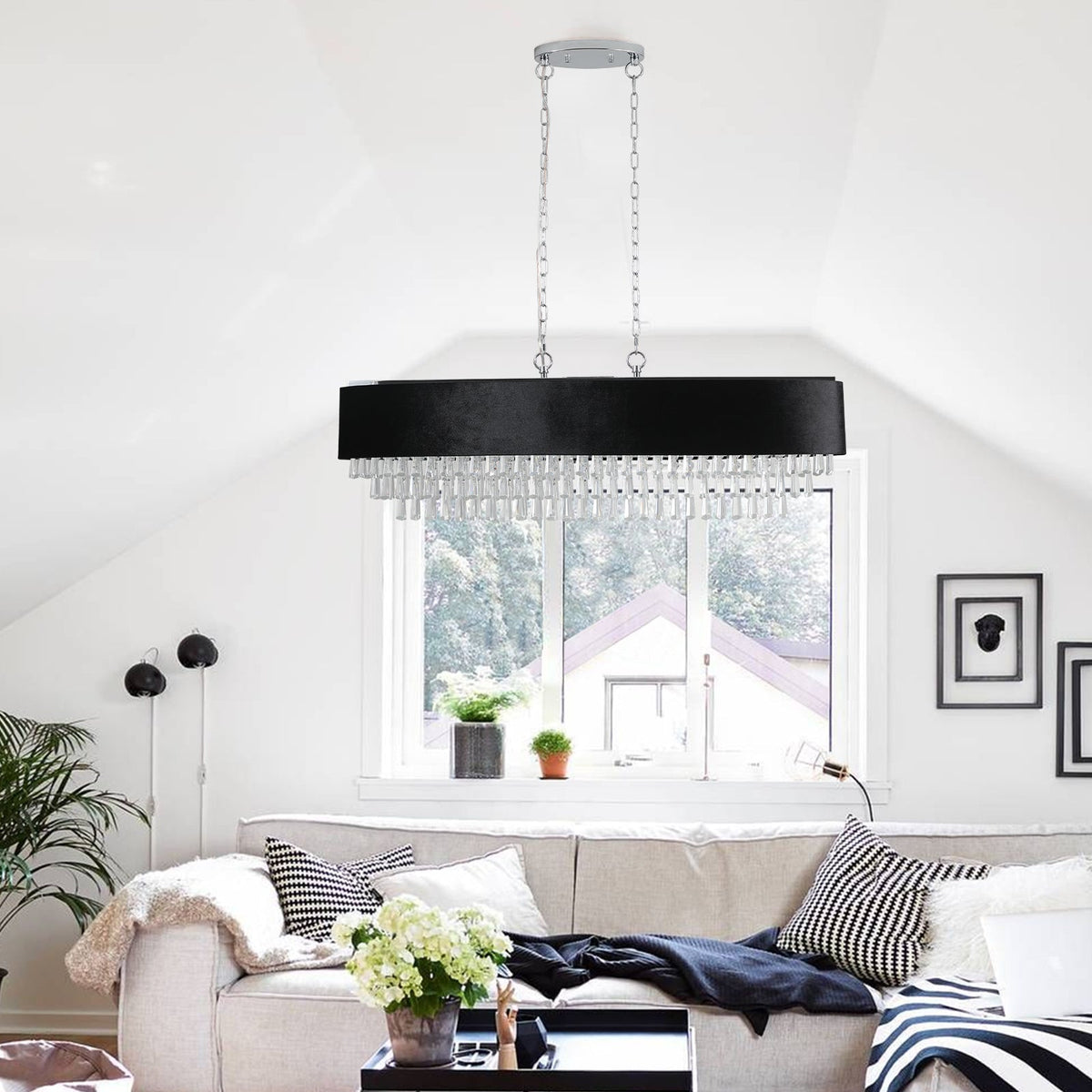39" Modern Crystal Chandelier