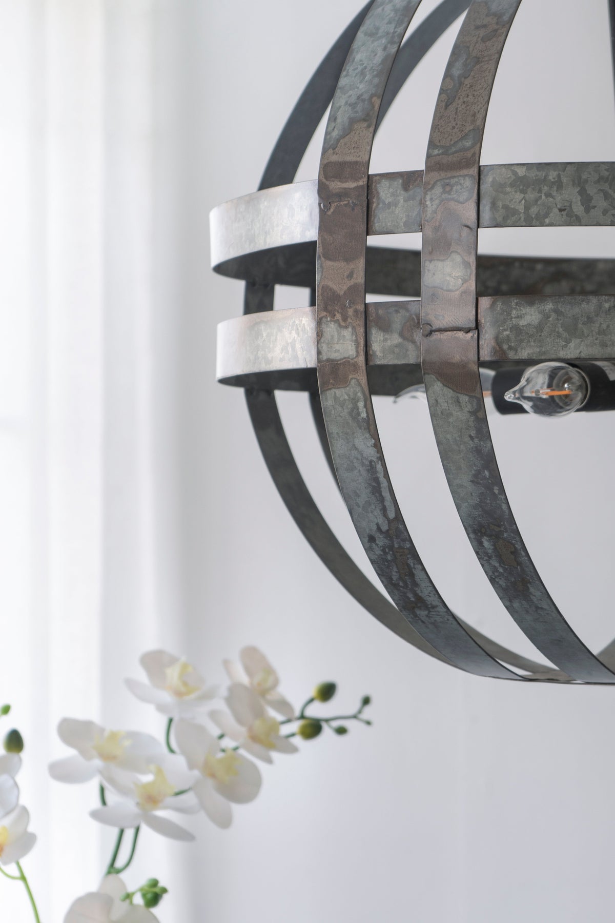 4-Light Galvanized Chandelier