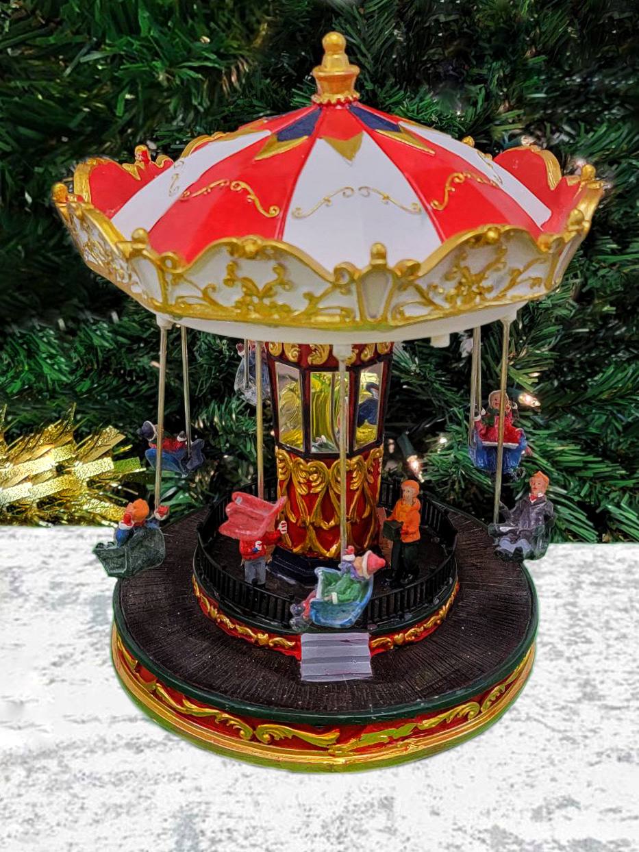 Christmas Carousel Decoration. Christmas Village F07M3-4-FQ22012-0