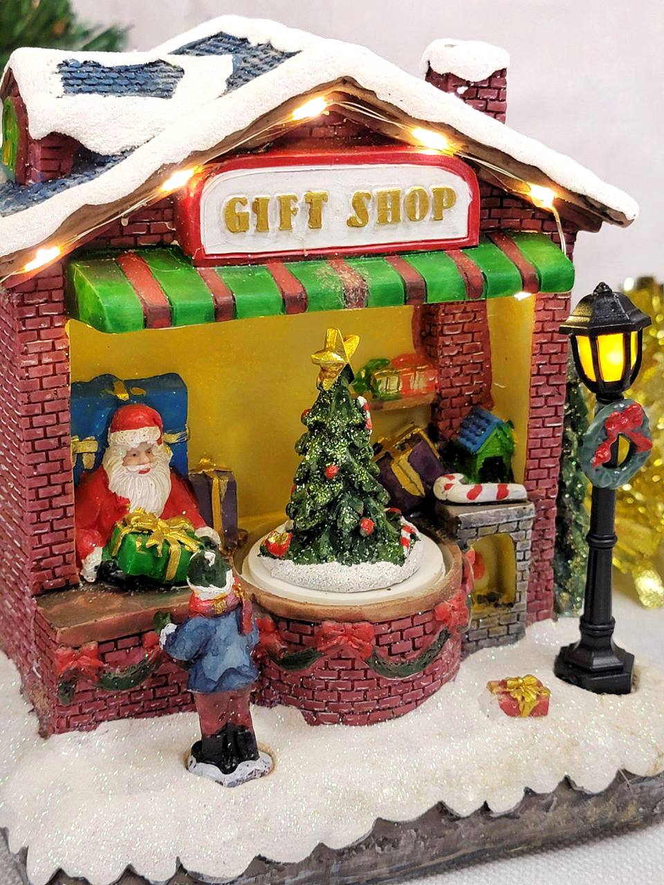 Santa's Gift Shop Christmas Miniature. Christmas Village F07M3-27A-3