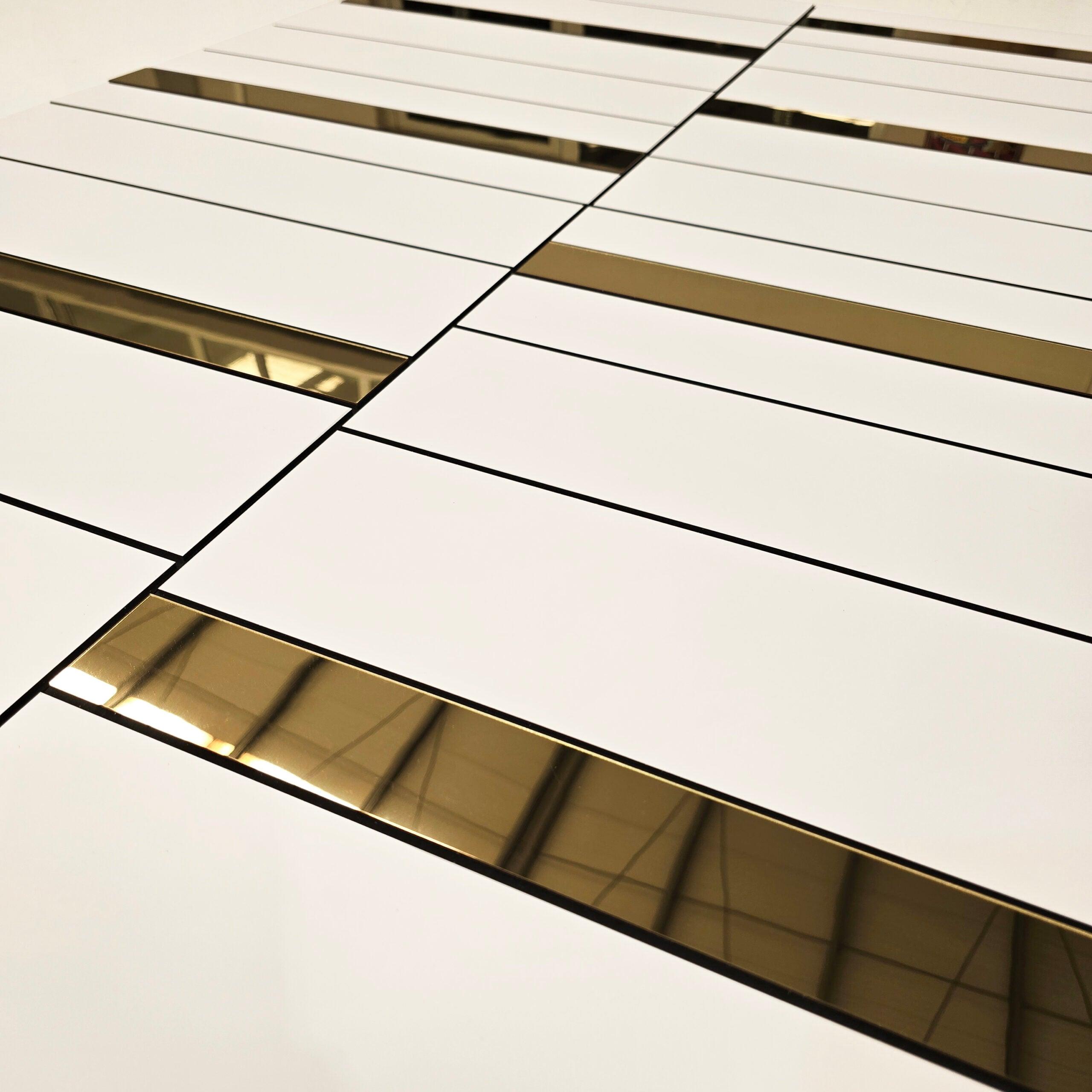 Simple White and Gold 3D Wall Panels - PRHOMZ