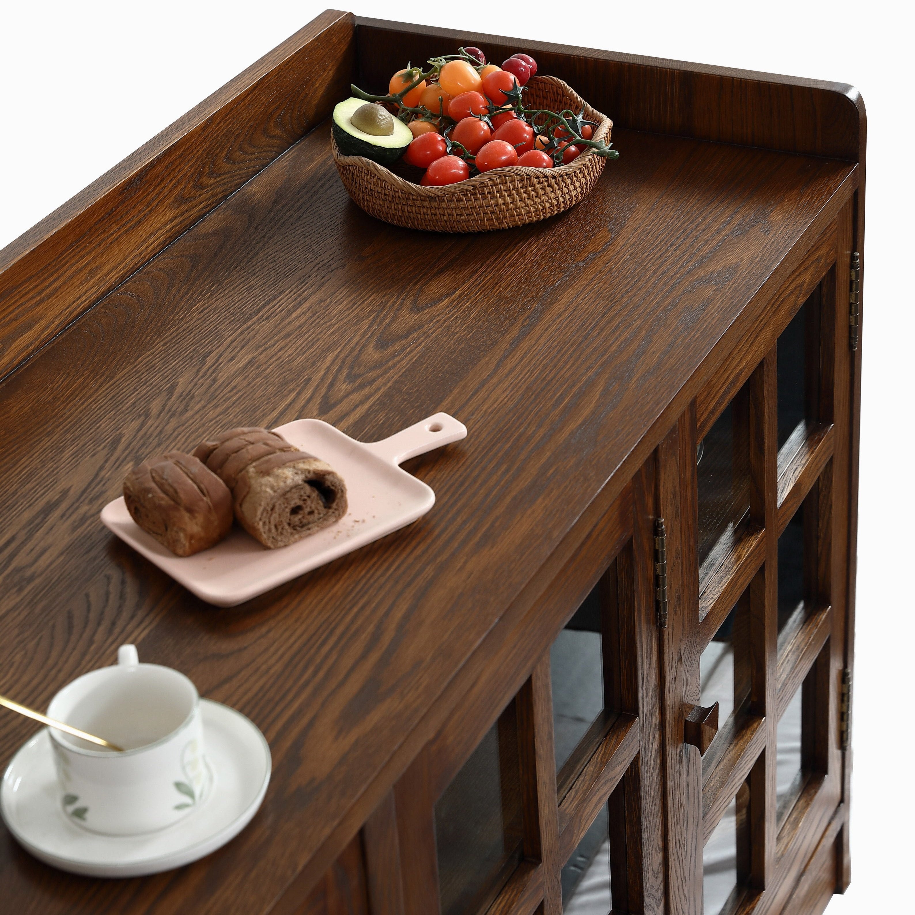 Mission Oak 3 Door Console, TV Stand - Walnut (W1)
