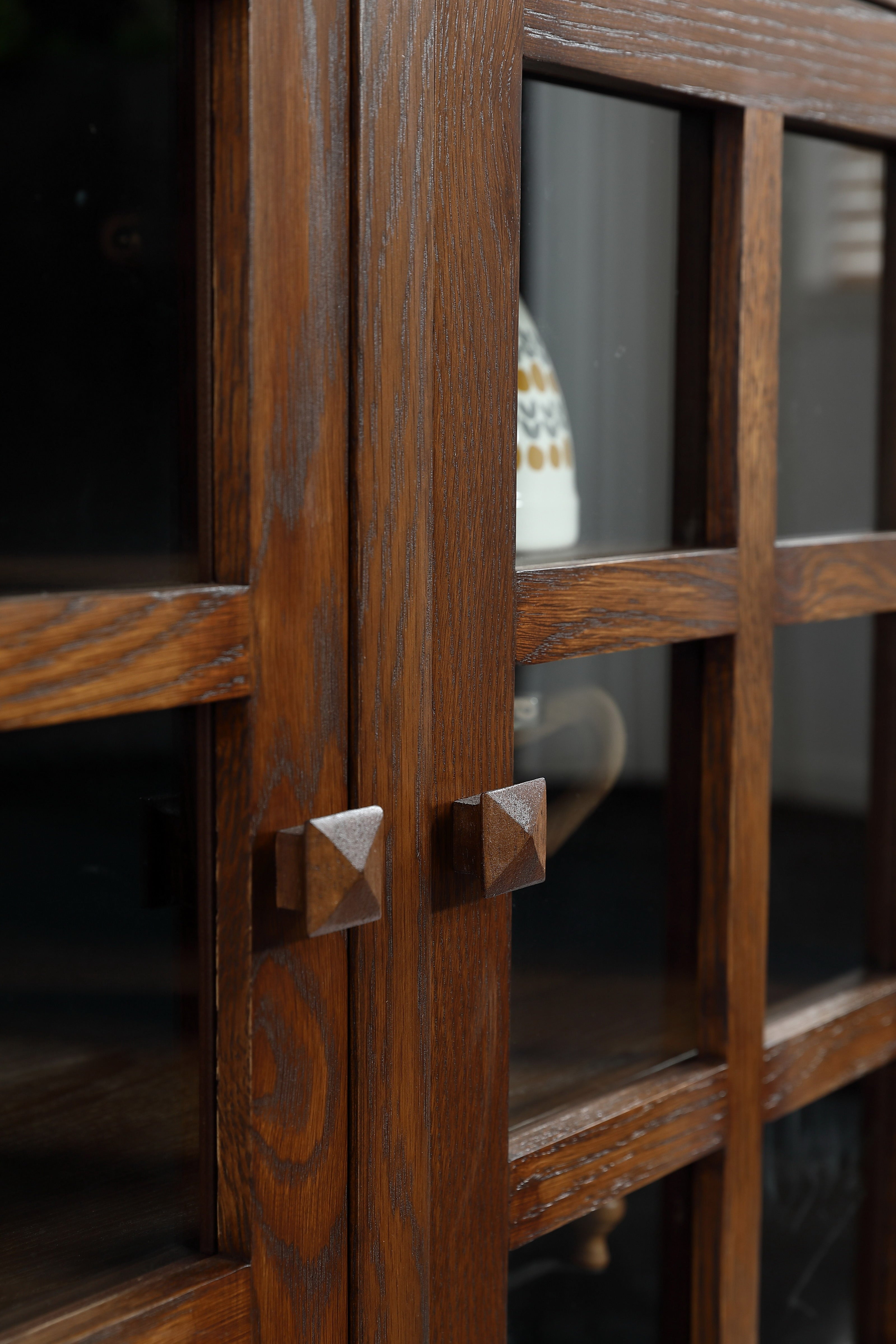 Mission Oak 3 Door Console, TV Stand - Walnut (W1)