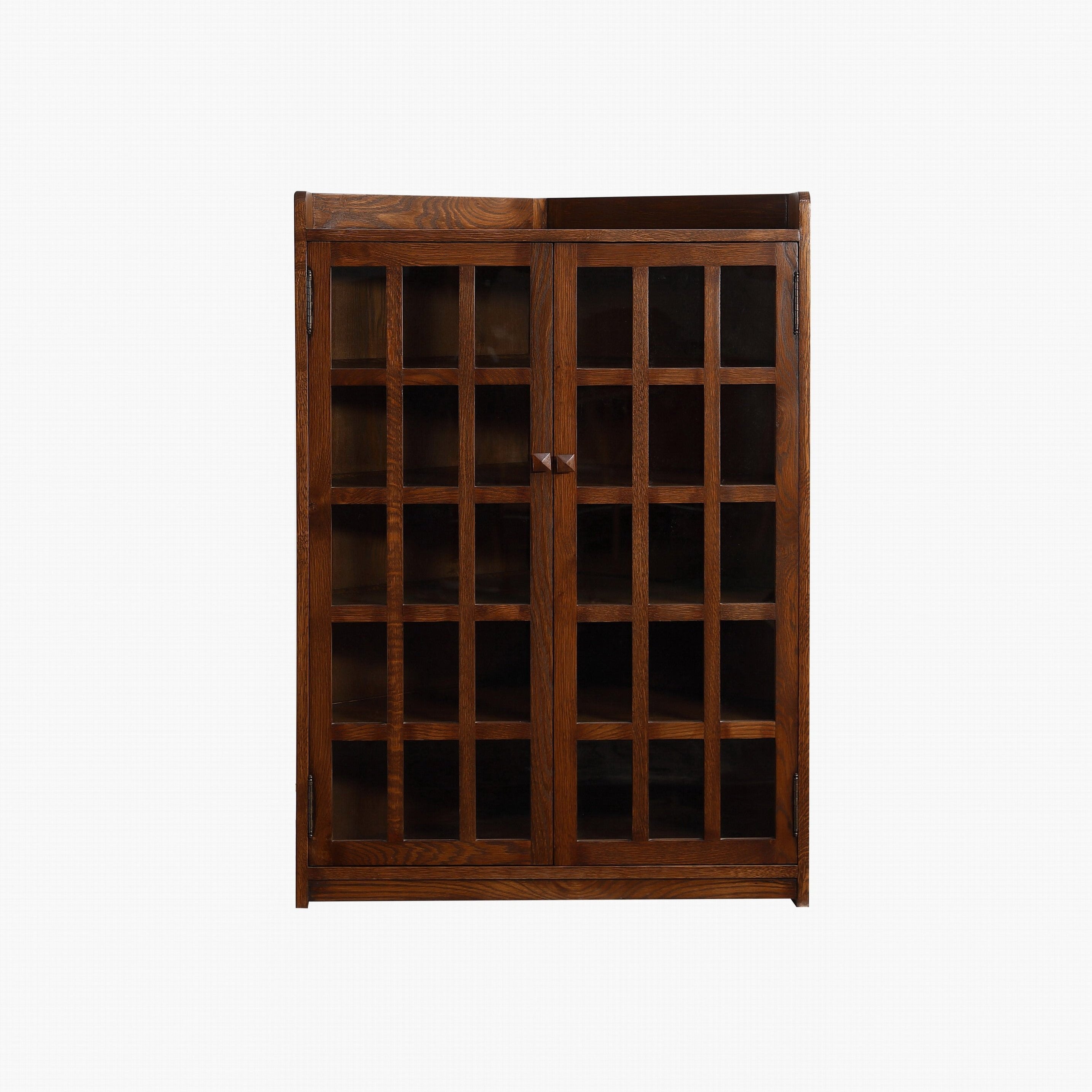Mission Oak Corner Bookcase / Cabinet - Walnut