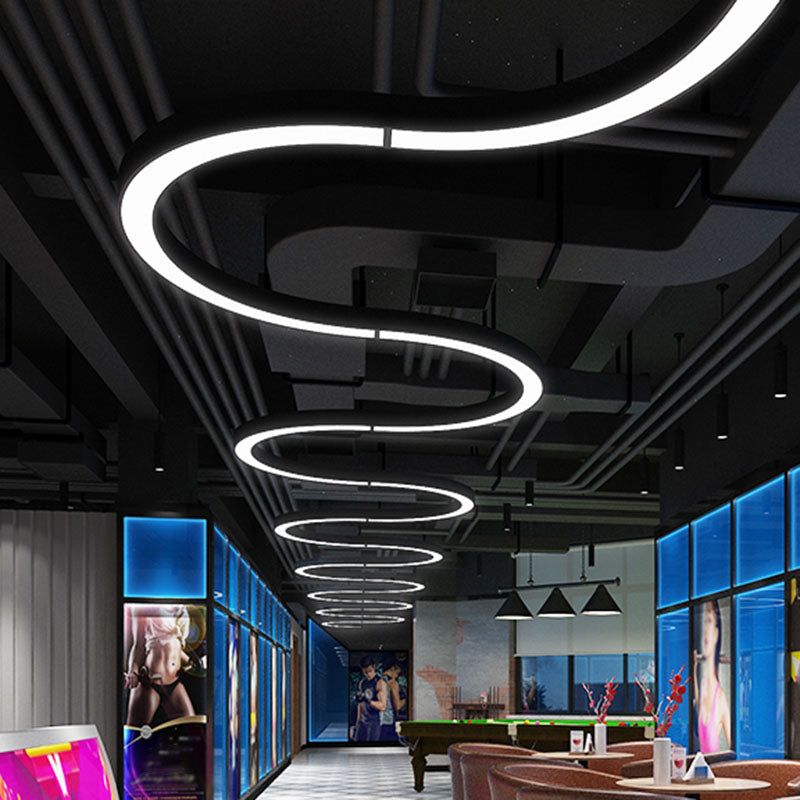 Daniel's Modern Arc Pendant - Sleek LED Light for Spacious Areas