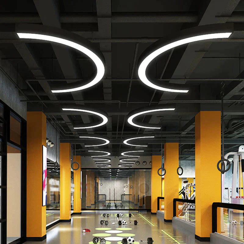 Daniel's Modern Arc Pendant - Sleek LED Light for Spacious Areas