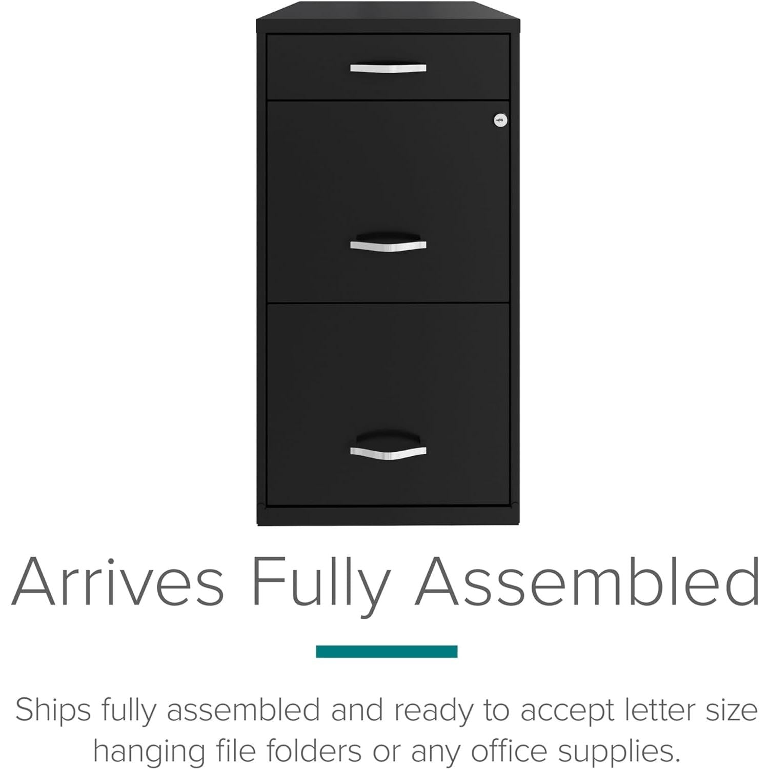 Locking 3 Drawer File Cabinet For Home Office Storage