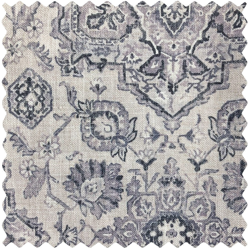 Rossa Grey Blue French Country Style Damask Custom Curtains