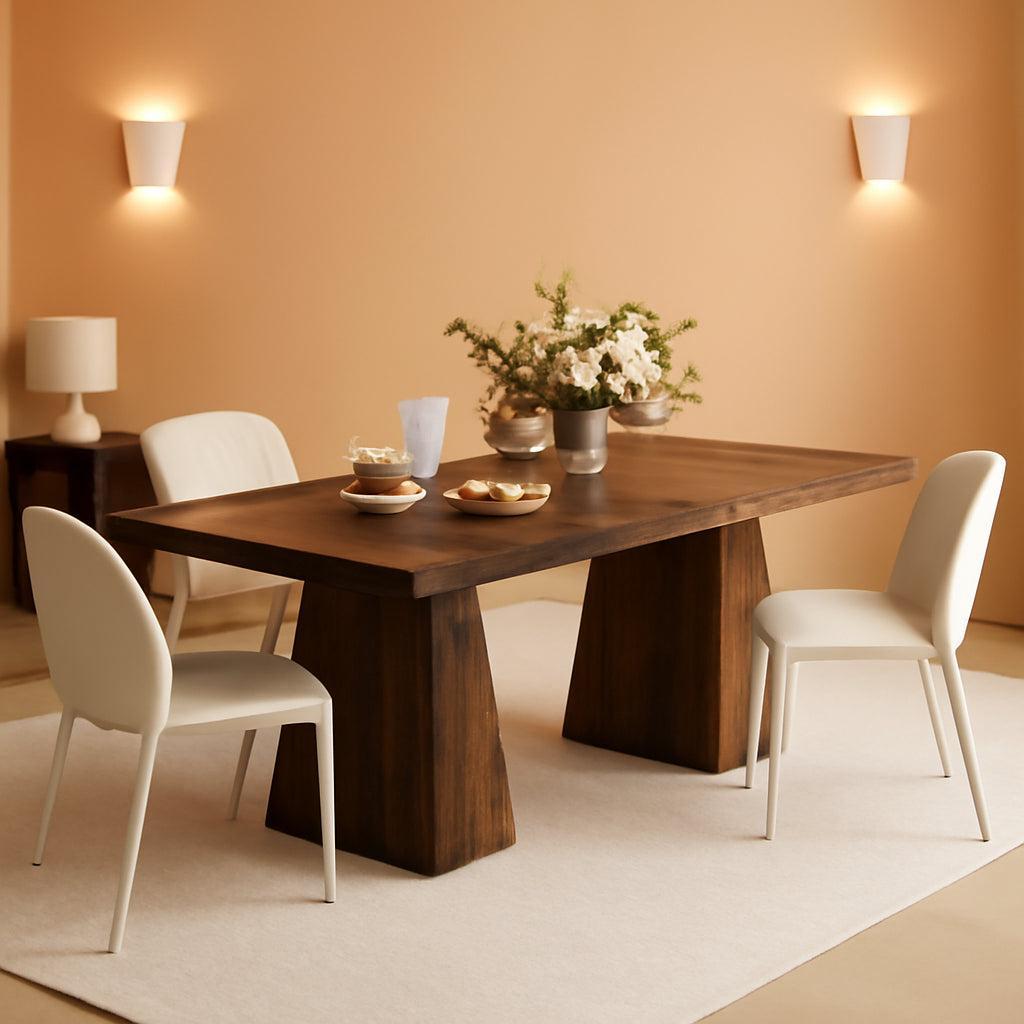 Brown Six Seater Rectangular Dining Table For Home Use