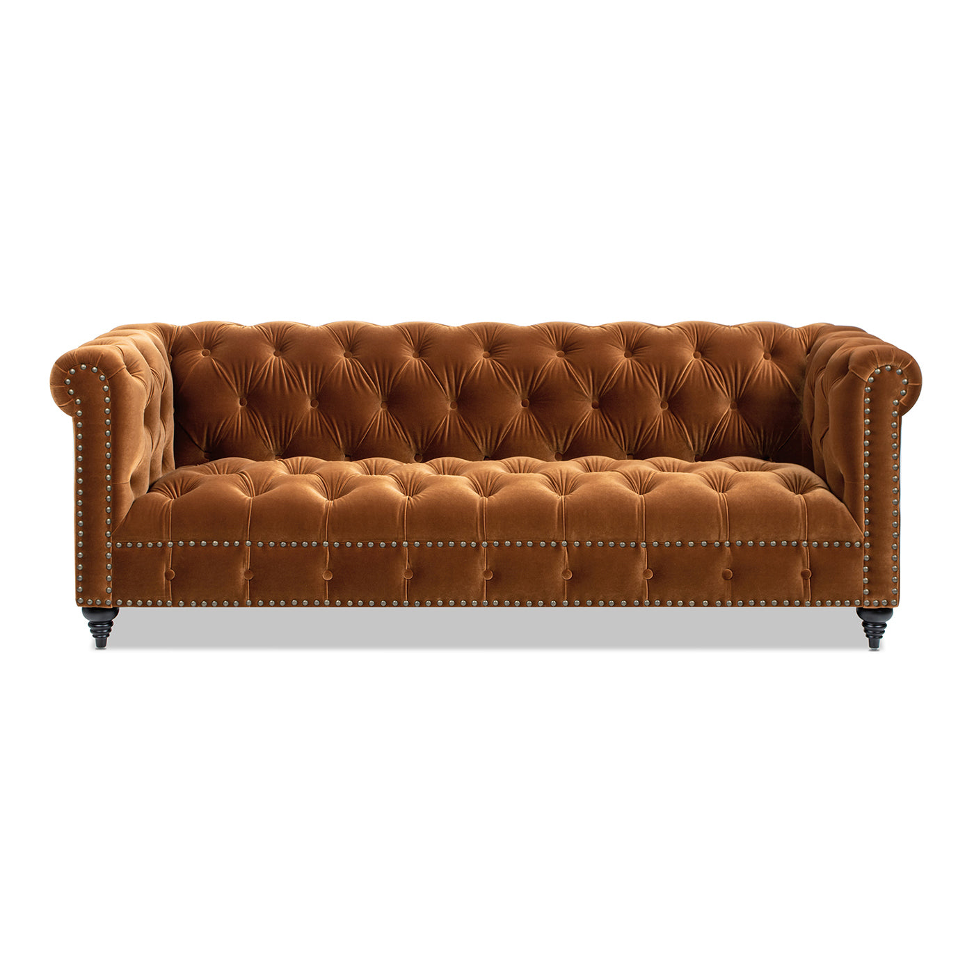 Alto 88' Tufted Chesterfield Sofa, Burnt Orange Performance Velvet