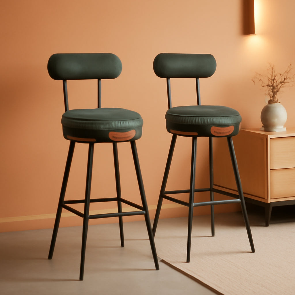 Forest Green 30 Inch Bar Stools Set Of 2 For Kitchen