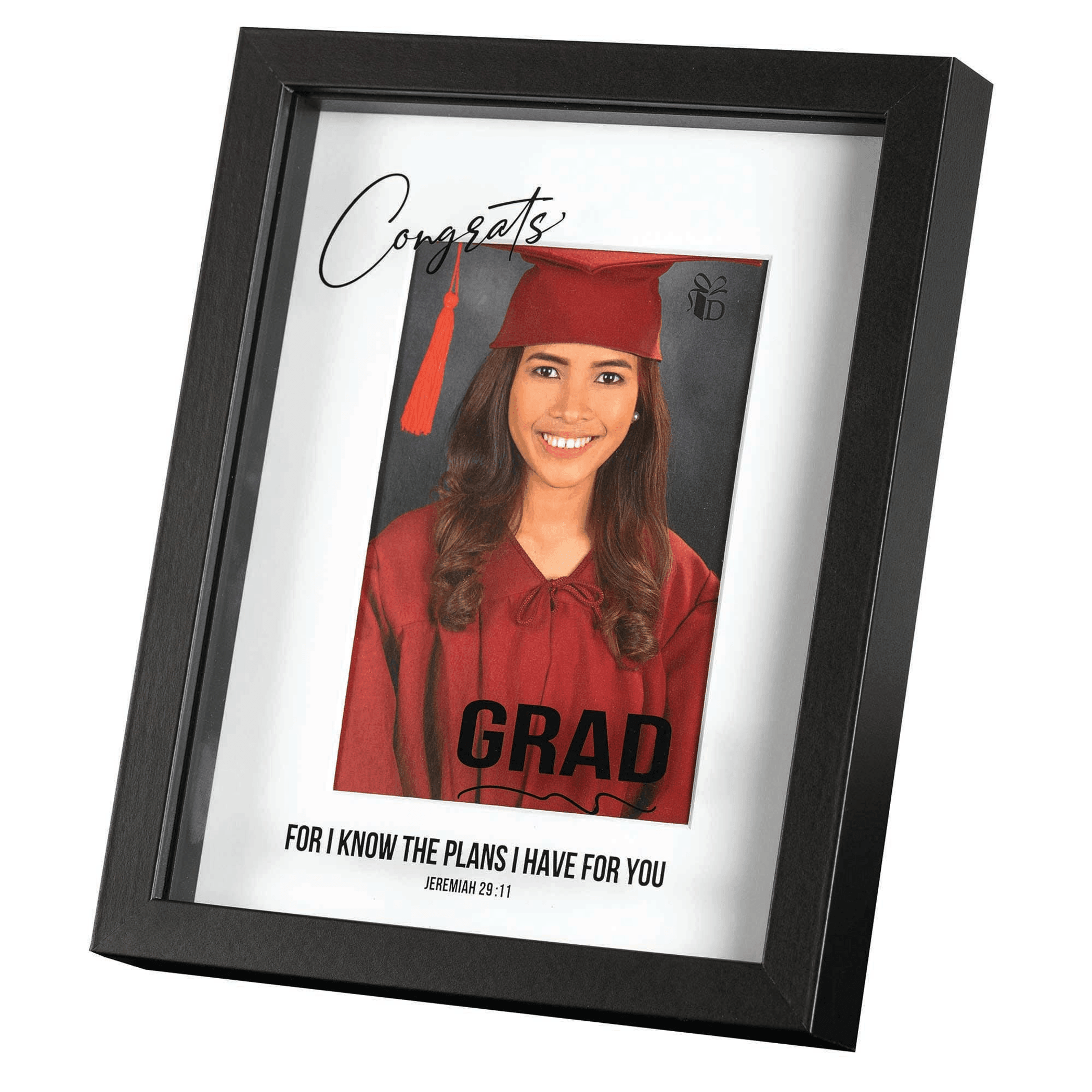 Elegant "Congrats Grad" Framed Wall Display With Jeremiah 29:11 - PRHOMZ