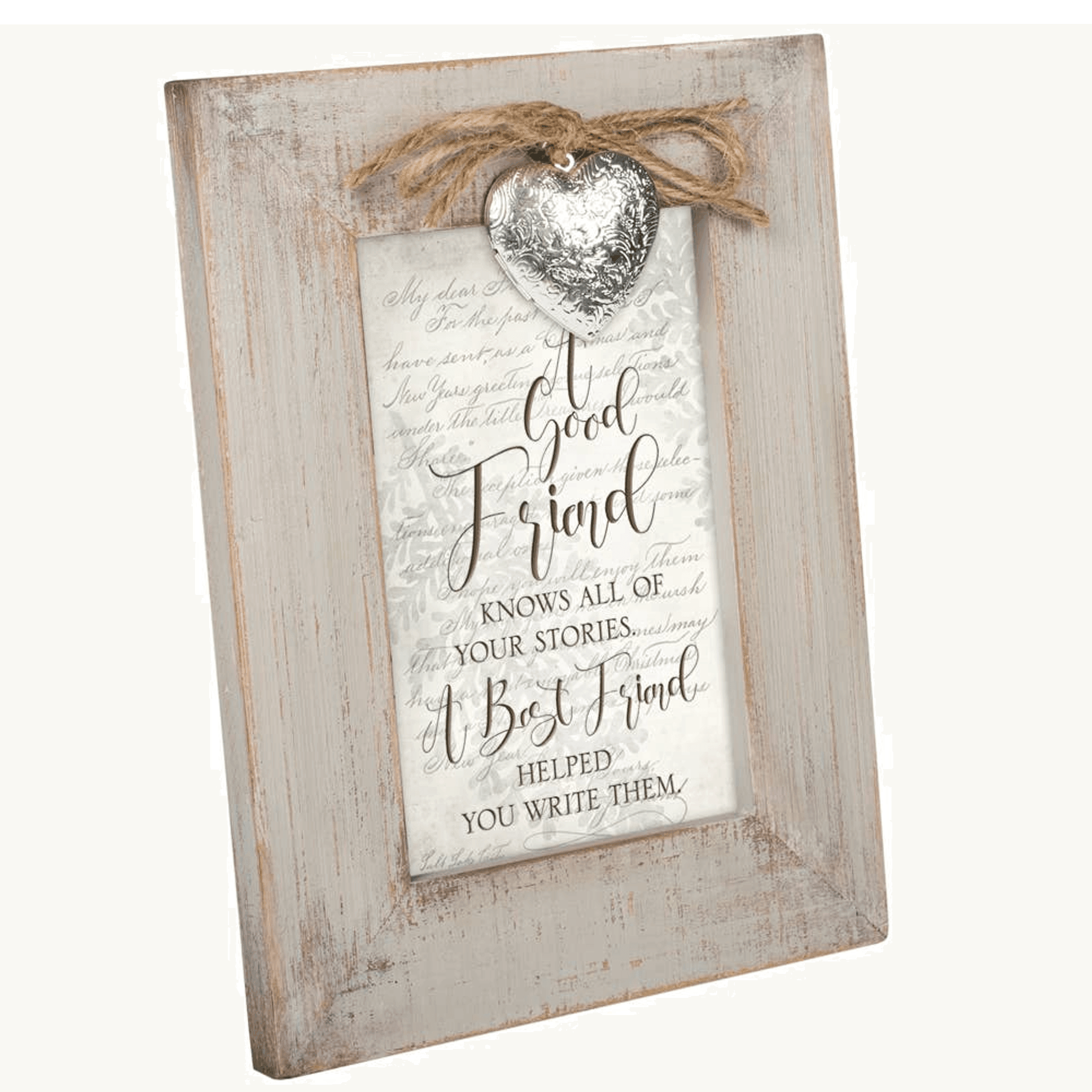 Rustic Heart-Shaped Photo Frame With Distressed Finish - PRHOMZ