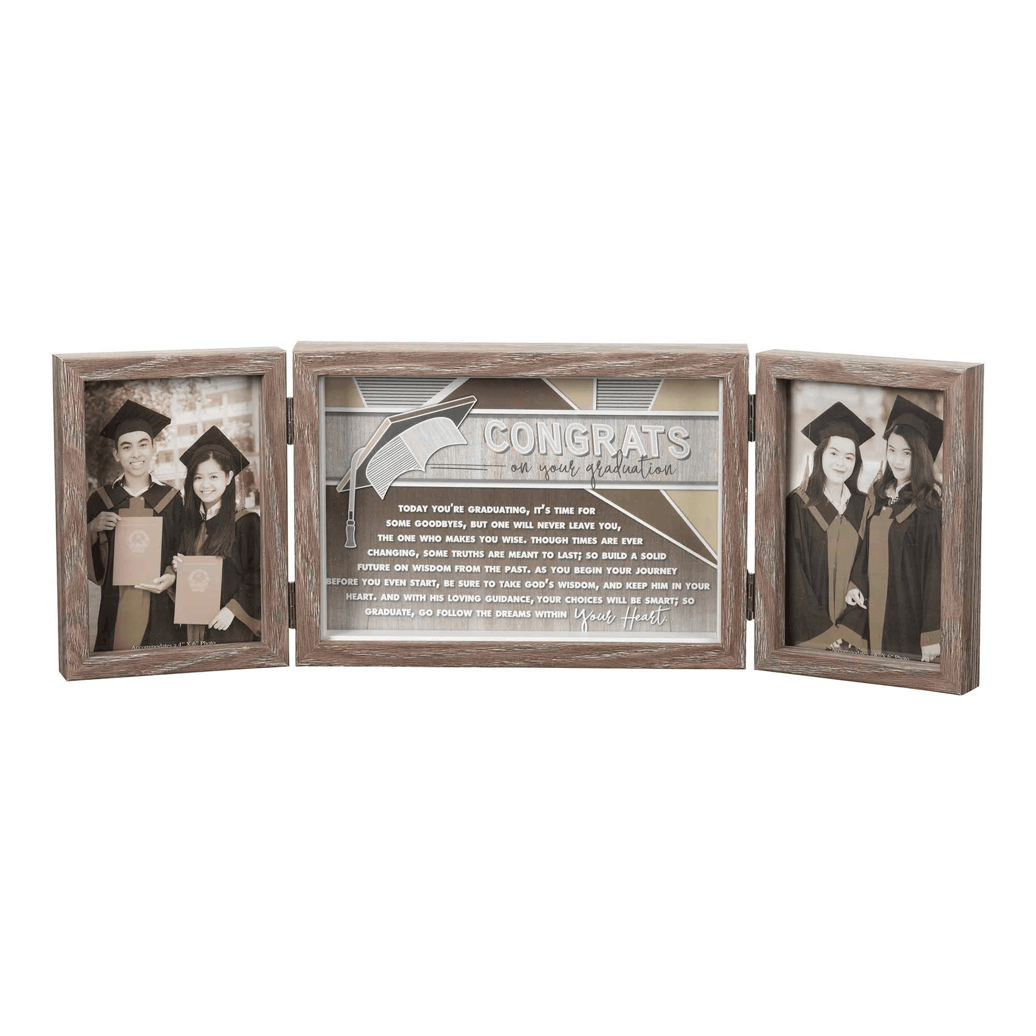 Elegant Graduation Frame Set - 3 Piece With Double-Sided Photo Openings - PRHOMZ