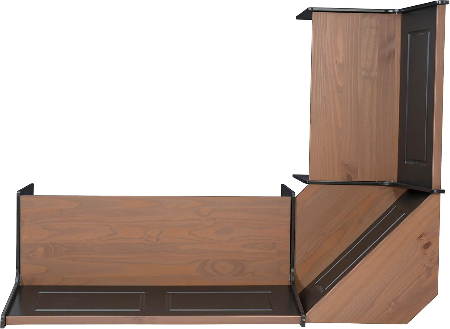 Black Pecan Five Seat Dining Set With Storage Benches