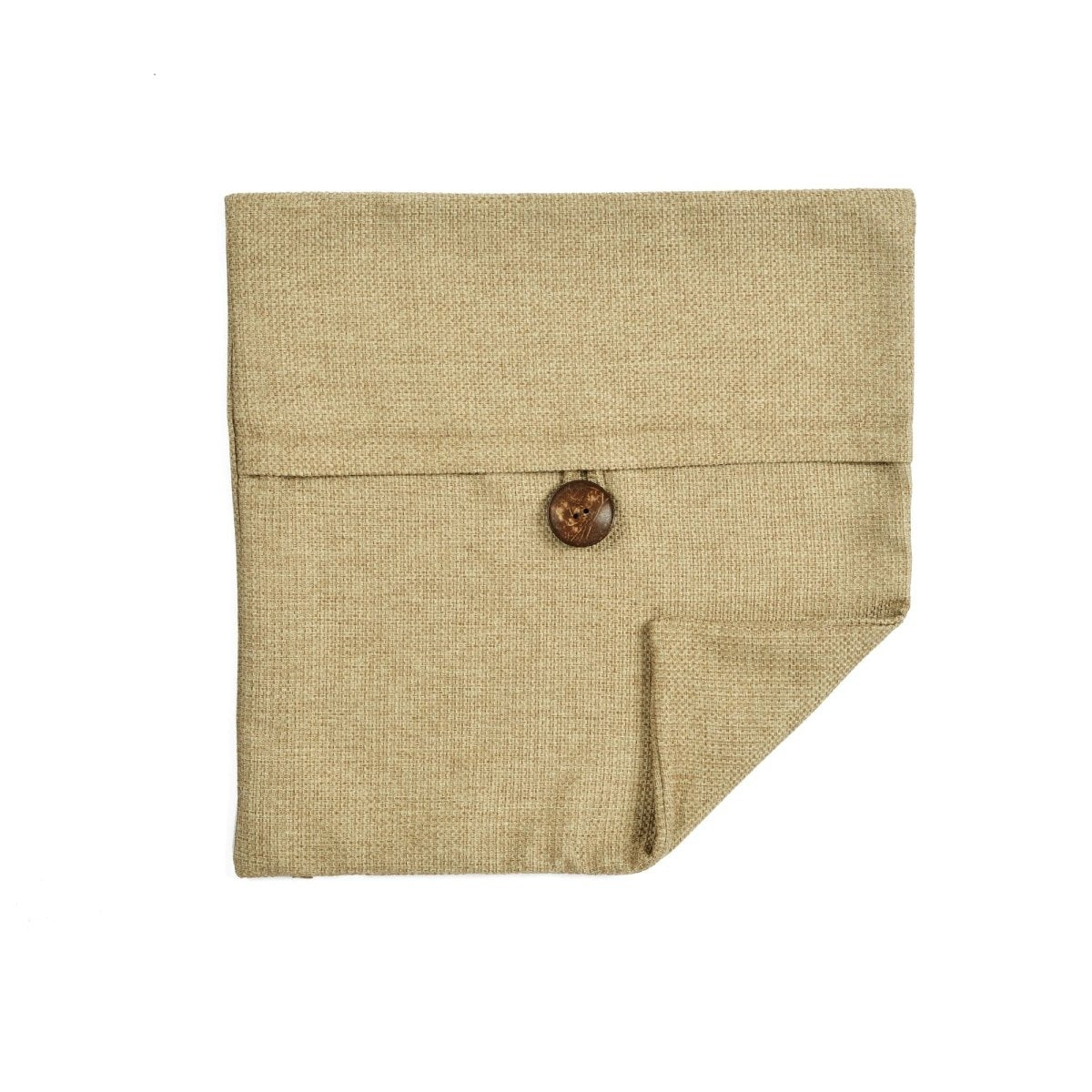 Linen Texture Woven Button Decorative Pillow Cover