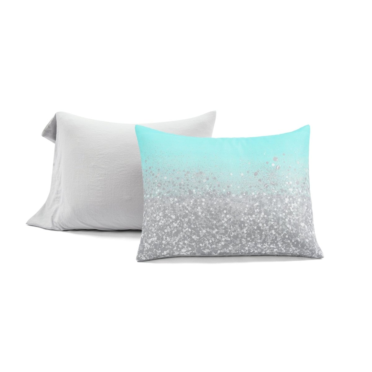 Glitter Ombre Metallic Print Comforter Set With Pillowcases