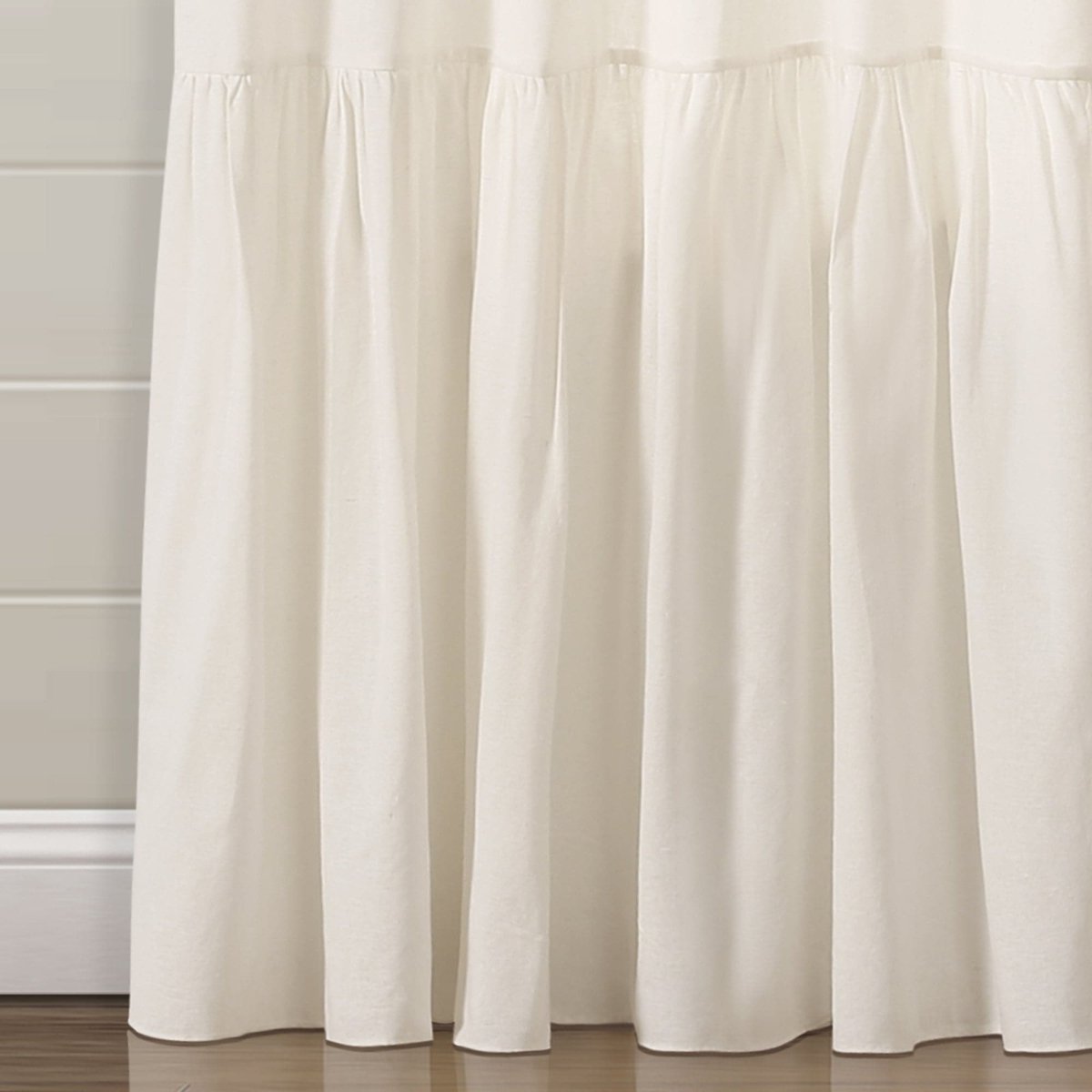 Farmhouse Faux Linen Tab Top Window Curtain Panel