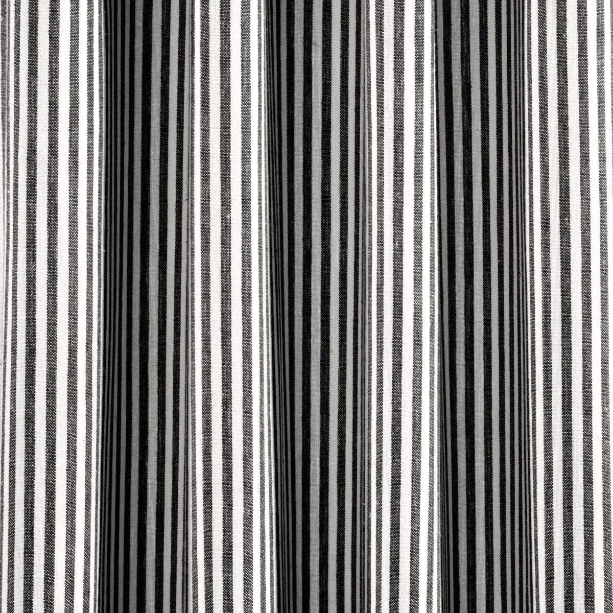 Farmhouse Vintage Stripe Recycled Cotton Blend Window Curtain Panel Set