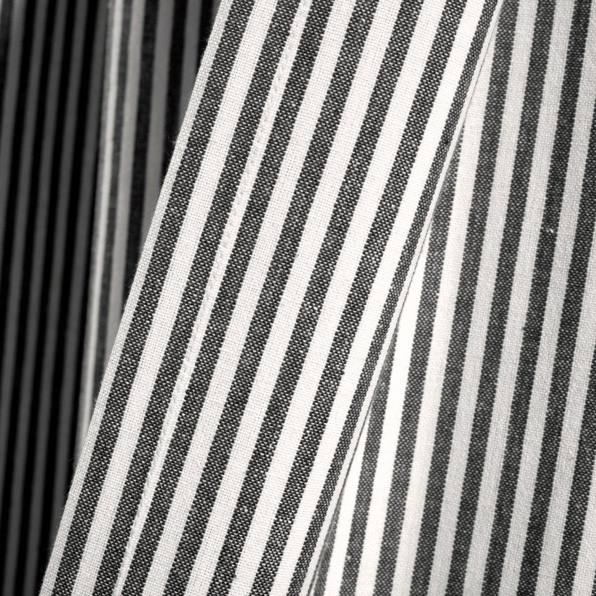 Farmhouse Vintage Stripe Recycled Cotton Blend Window Curtain Panel Set